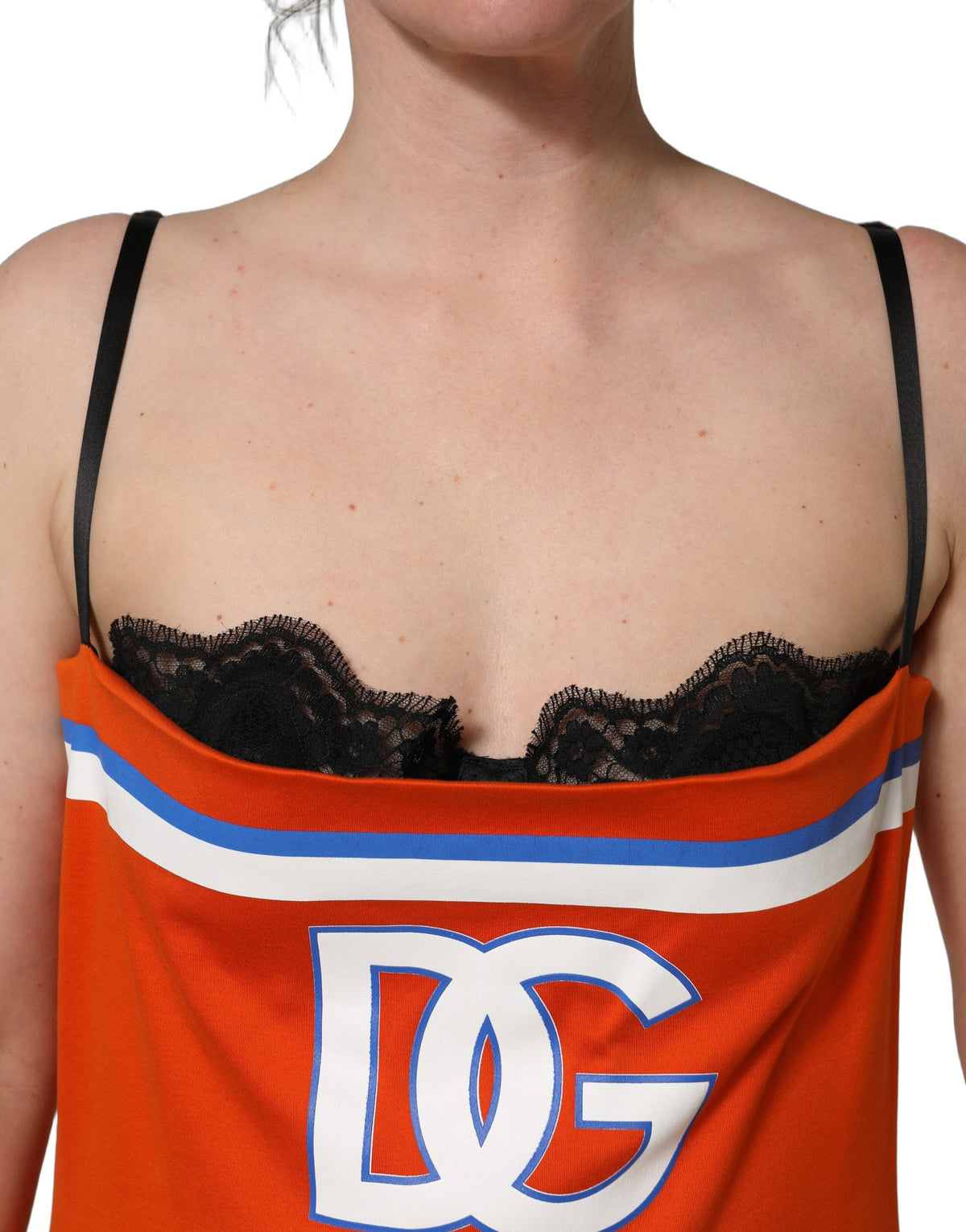 Dolce & Gabbana Orange Cotton Superbowl Mini Dress Couture
