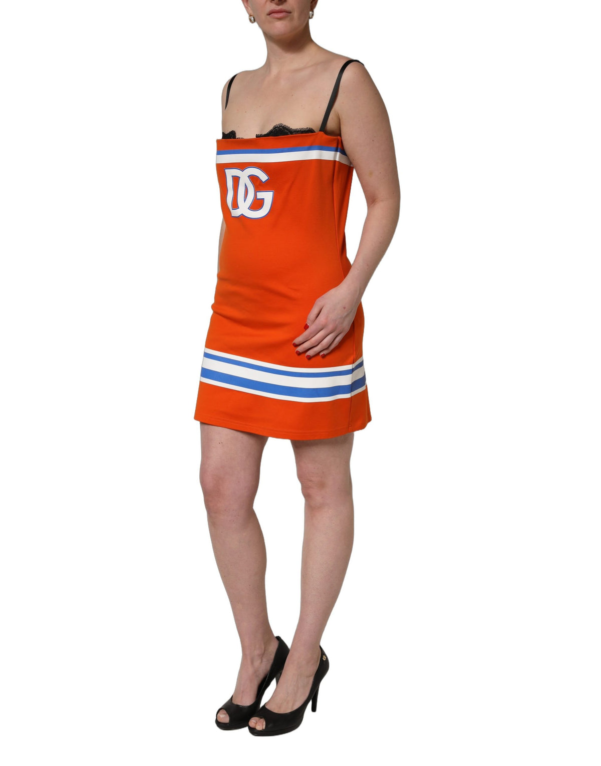 Dolce & Gabbana Orange Cotton Superbowl Mini Dress Couture