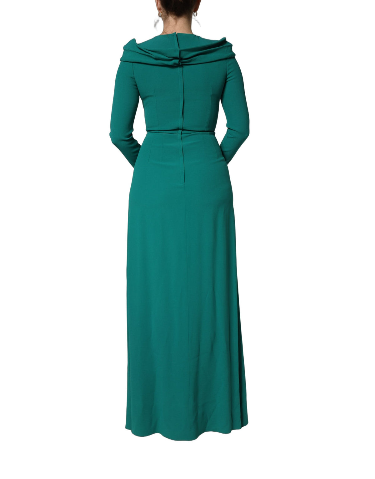 Dolce & Gabbana Green Long Sleeve Gown - Timeless Italian Elegance
