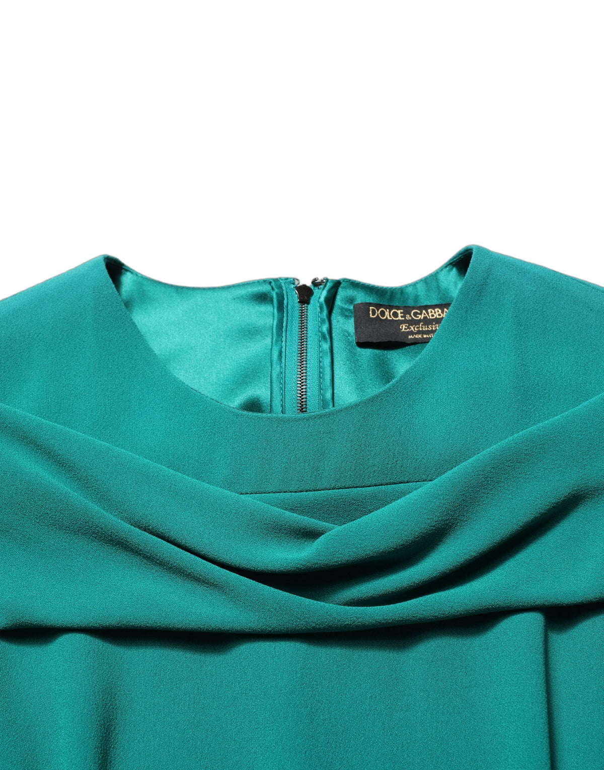 Dolce & Gabbana Green Long Sleeve Gown - Timeless Italian Elegance