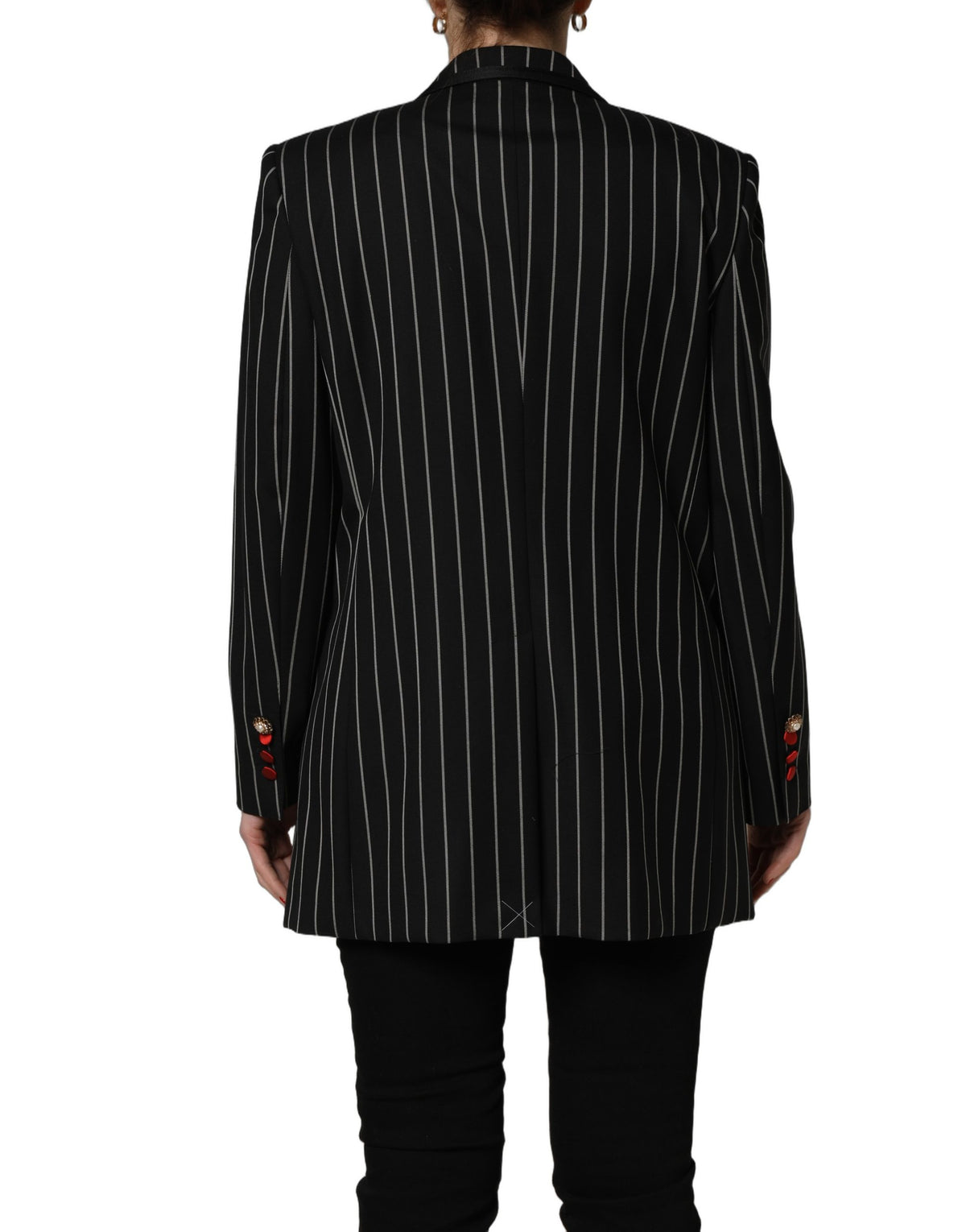 Dolce & Gabbana Black Stripe Double-Breasted Blazer Couture