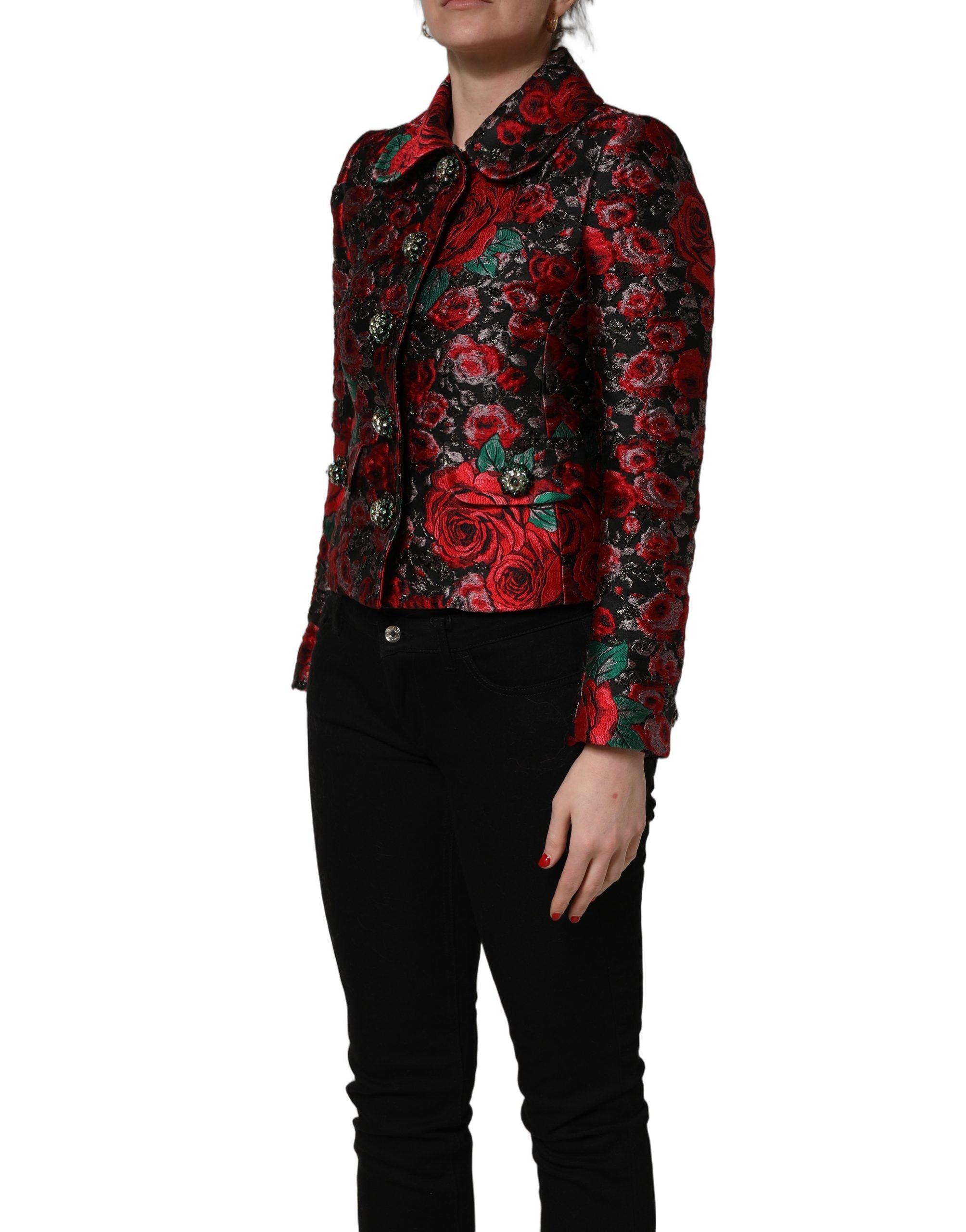 Indulge in the exquisite Dolce & Gabbana Multicolor Floral Brocade Button Blazer Jacket, a masterpiece of Italian craftsmanship that elevates your style with luxurious elegance.