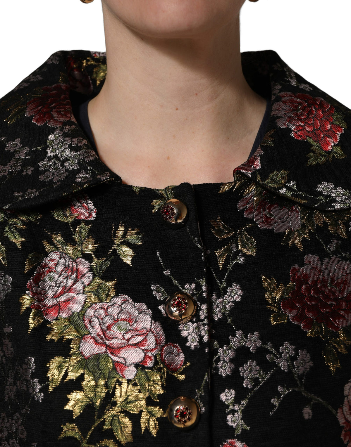 Dolce & Gabbana Multicolor Floral Brocade Blazer Jacket Couture