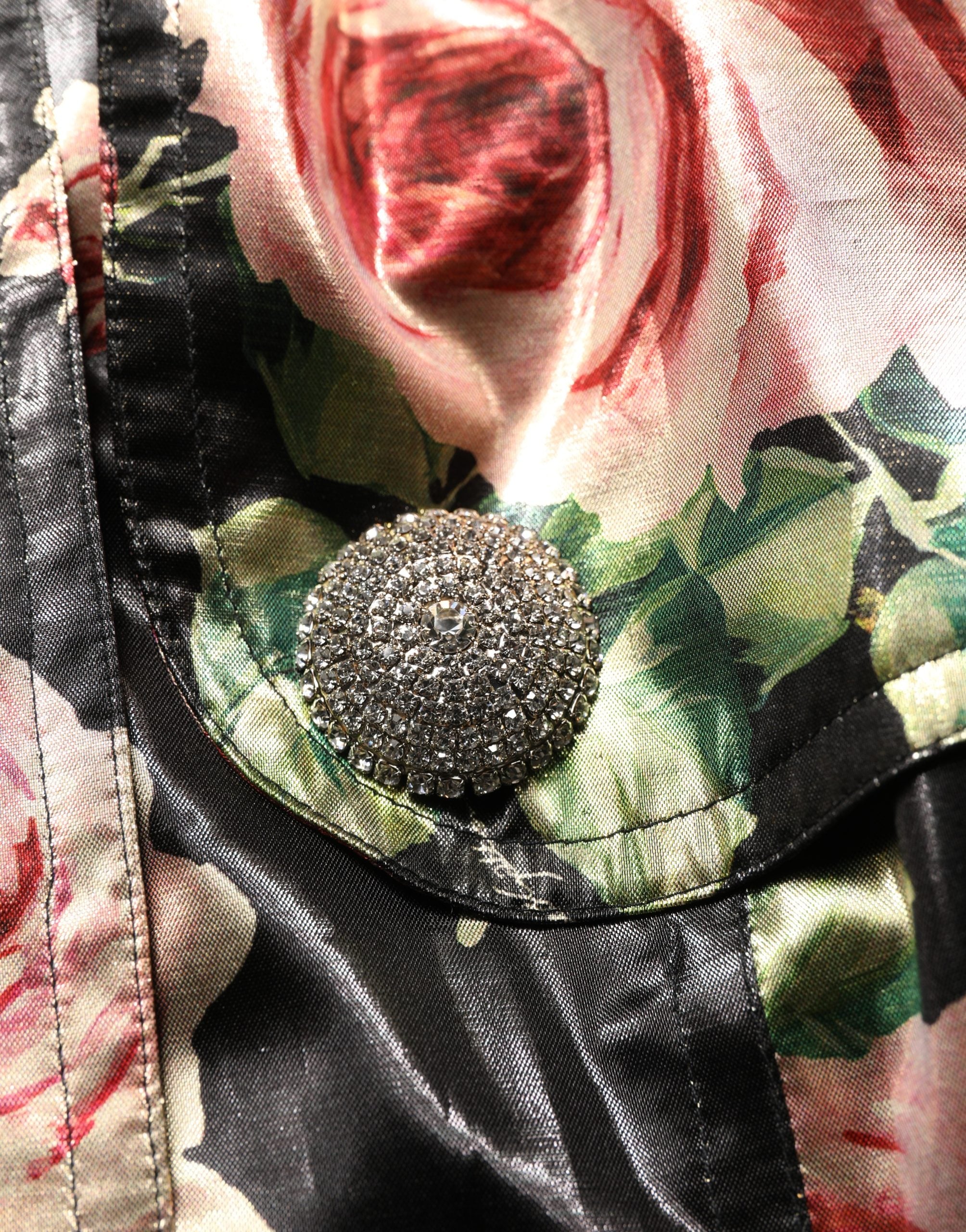 Dolce & Gabbana Black Floral Belted Trench Coat - Timeless Elegance