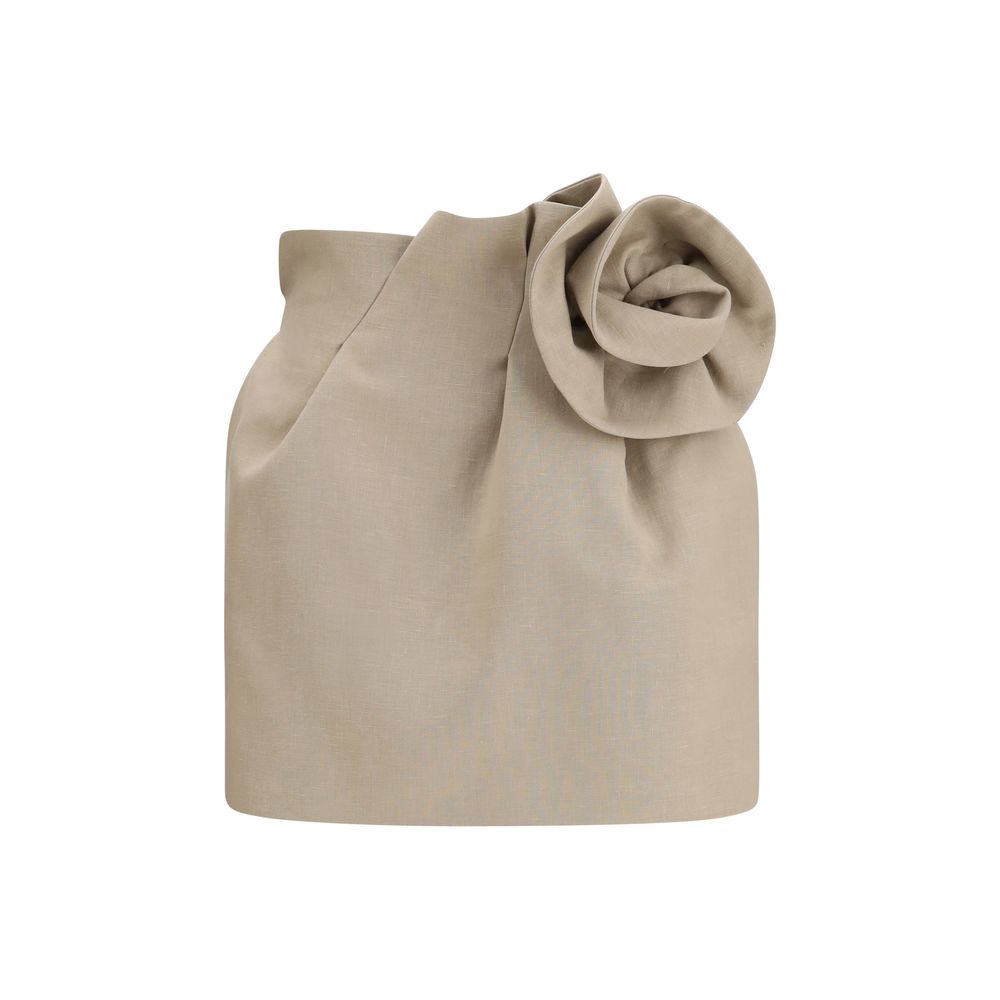Magda Butrym Beige Linen Mini Skirt - Timeless Luxury Elegance