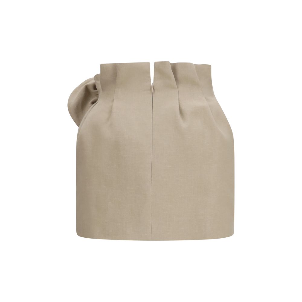 Magda Butrym Beige Linen Mini Skirt - Timeless Luxury Elegance