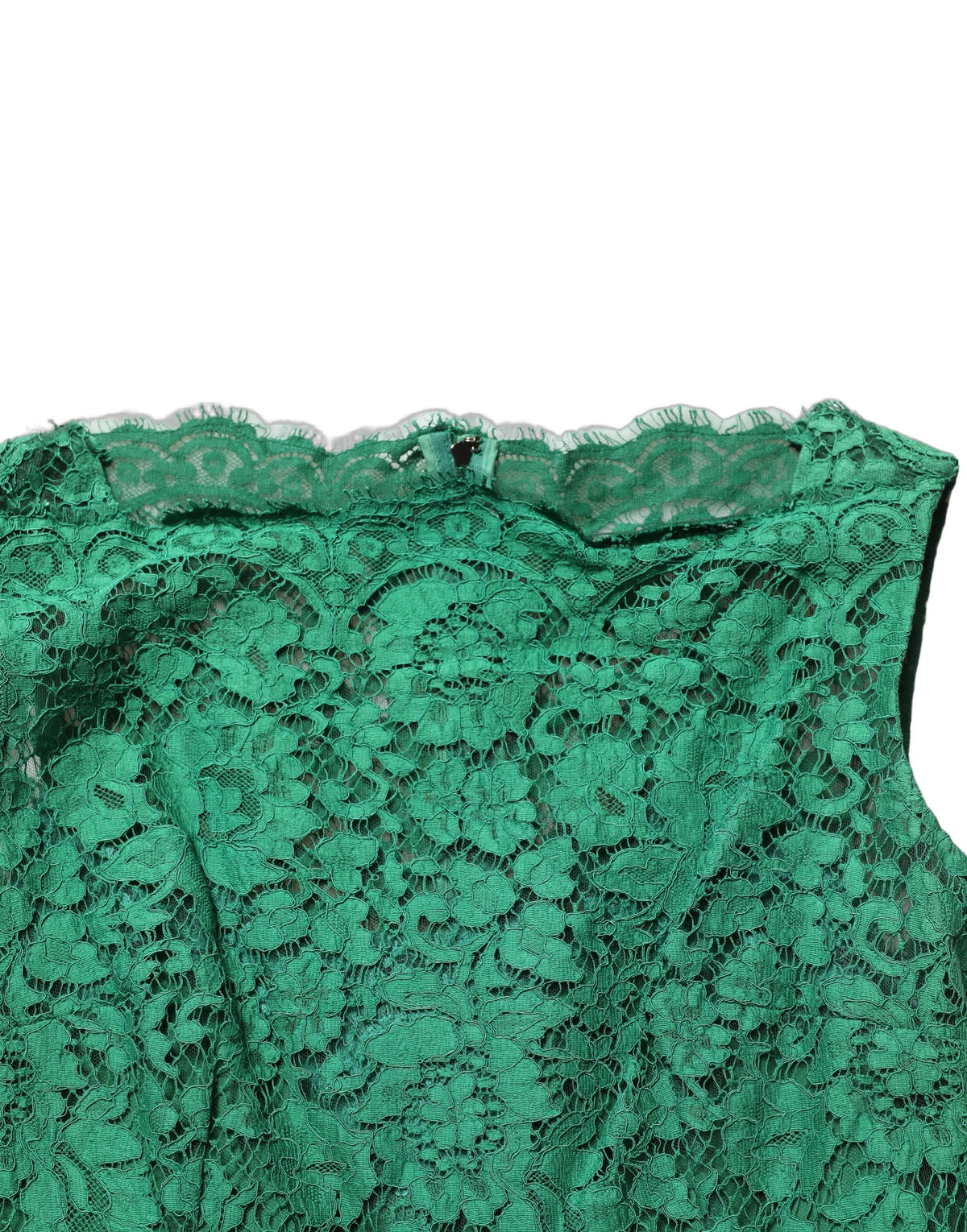 Dolce & Gabbana Green Floral Lace Midi Dress - Exquisite Elegance
