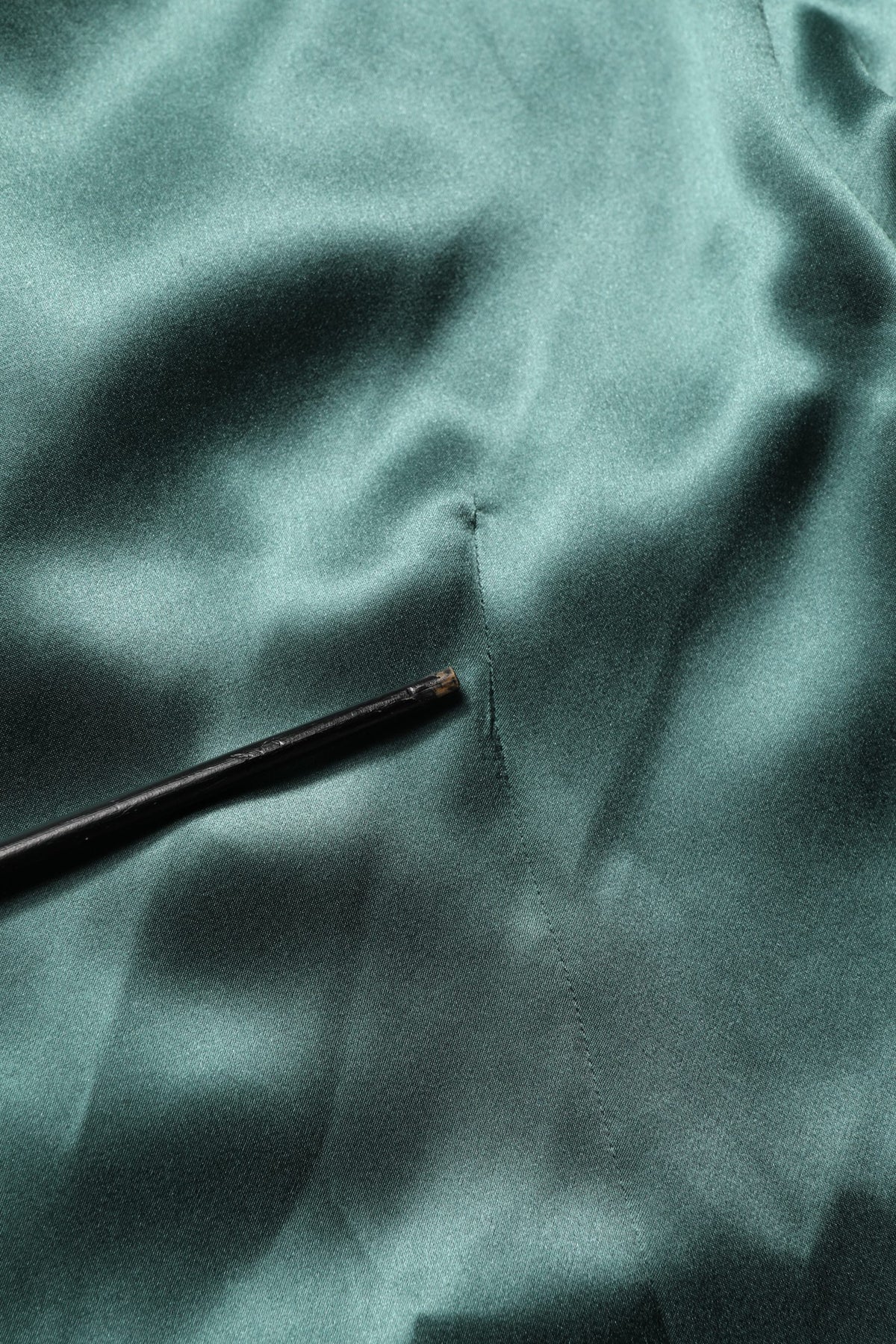 Dolce & Gabbana Dark Green Silk Satin Blouse Couture