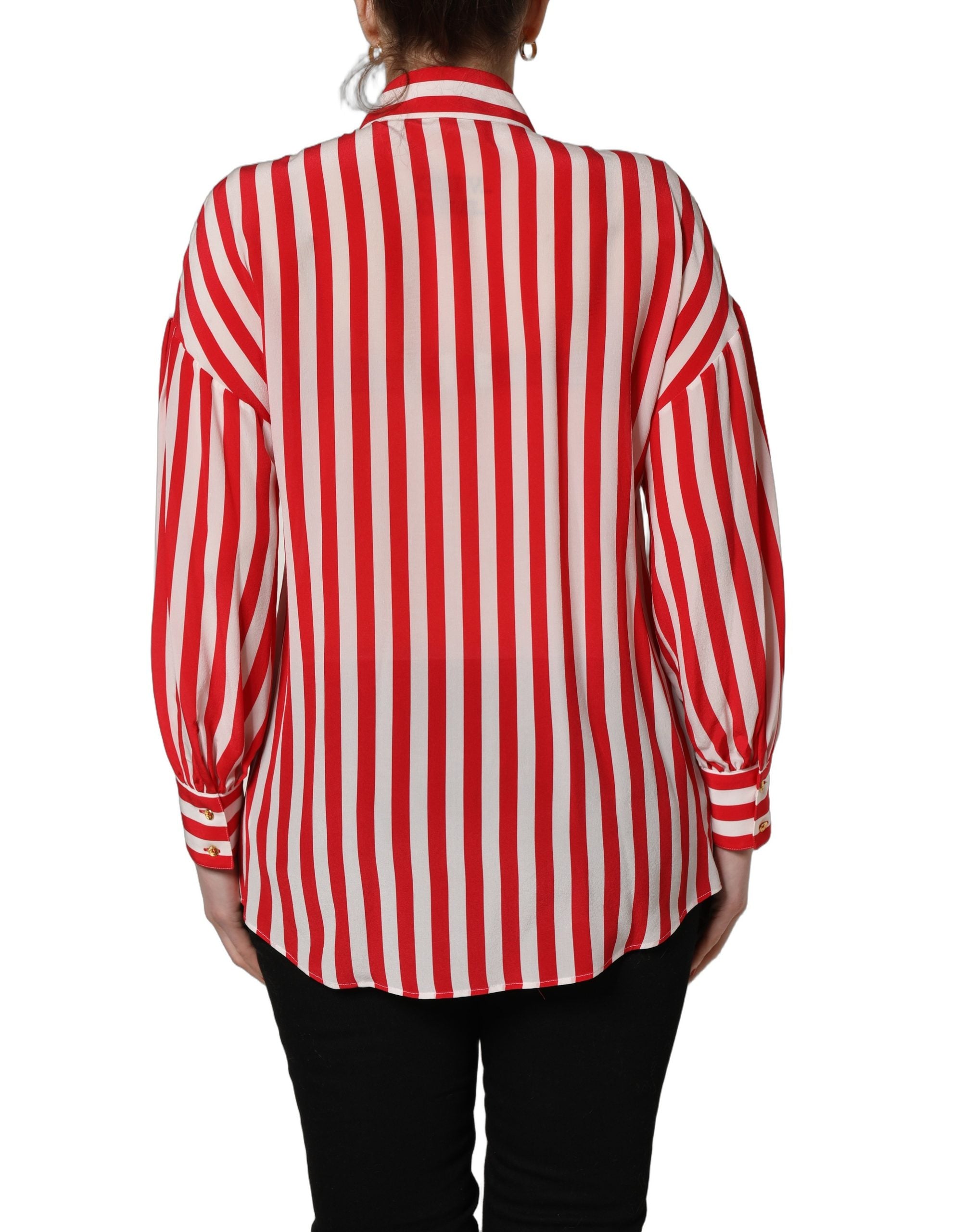 Dolce & Gabbana Silk Striped Blouse - Timeless Elegance