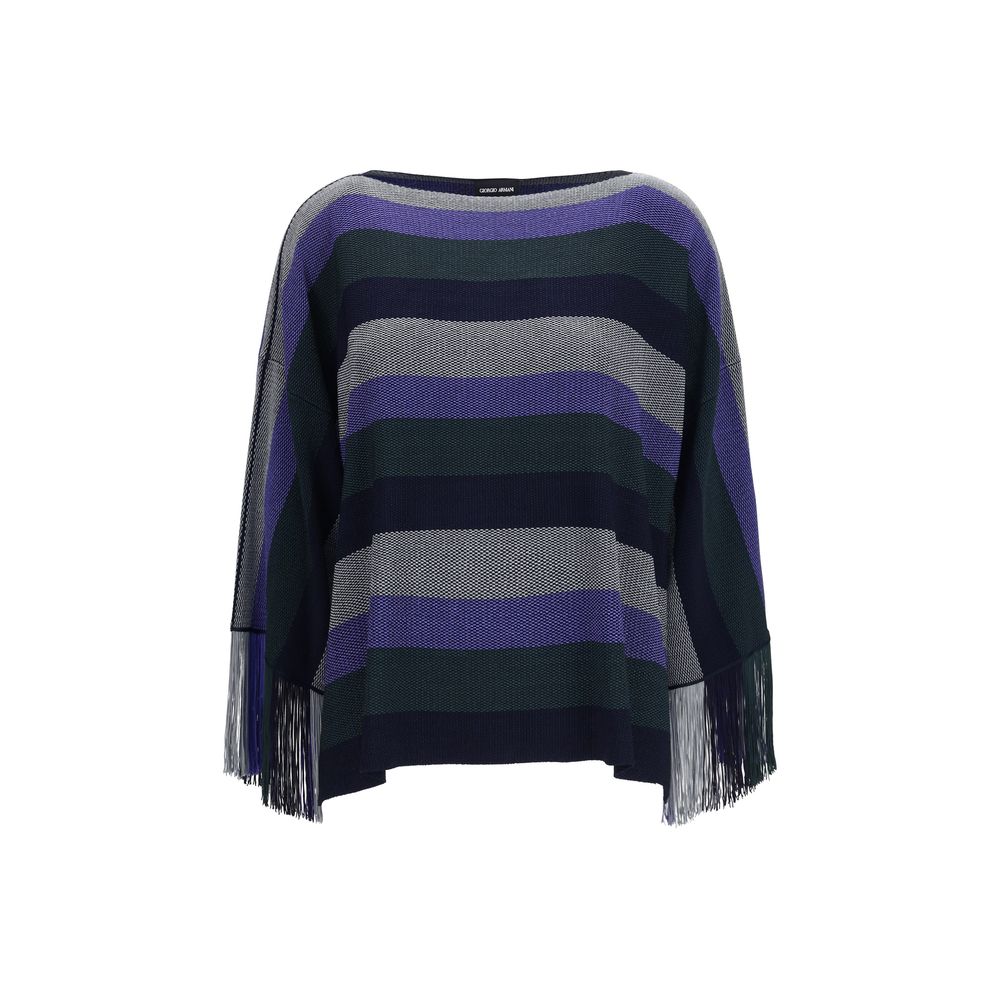 Giorgio Armani Blue Viscose Sweater - Artisanal Luxury Fashion