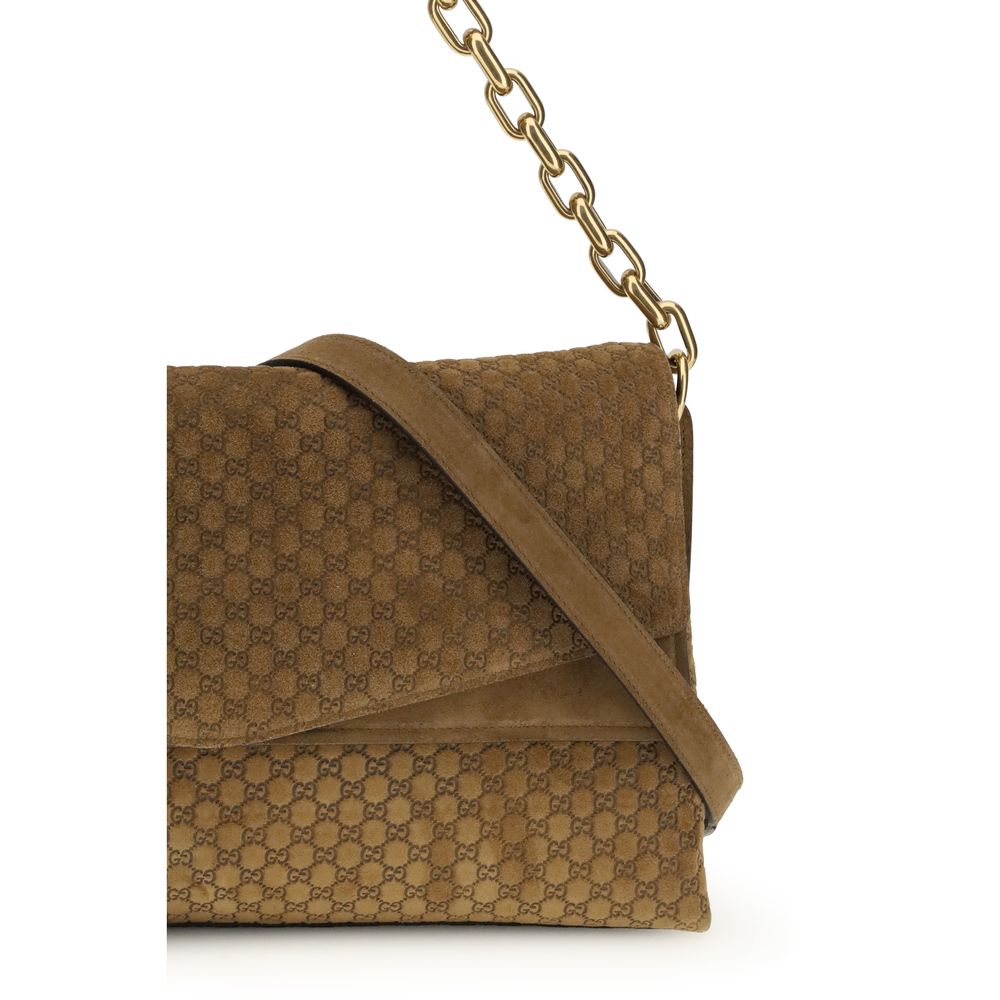 Gucci Beige Suede Leather Handbag – Artisanal Luxury Redefined