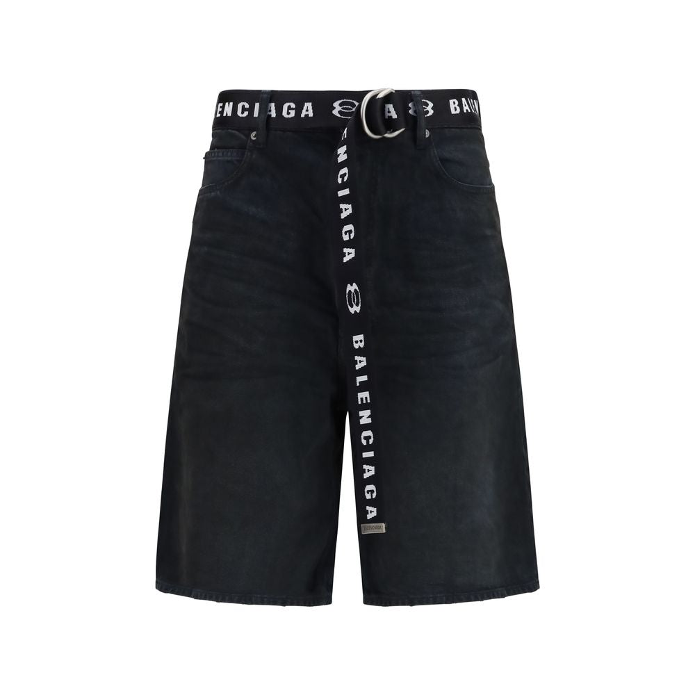 Balenciaga Black Cotton Bermuda Shorts – Artisanal Luxury Essential