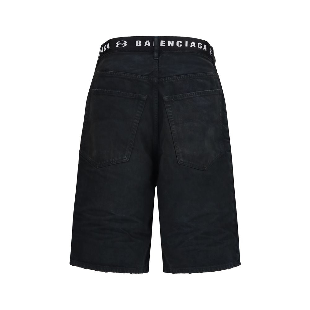 Balenciaga Black Cotton Bermuda Shorts – Artisanal Luxury Essential