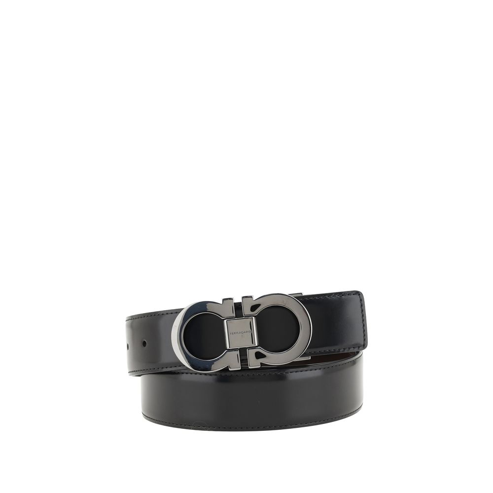 Ferragamo Black Calf Leather Bos Taurus Belt – Timeless Luxury