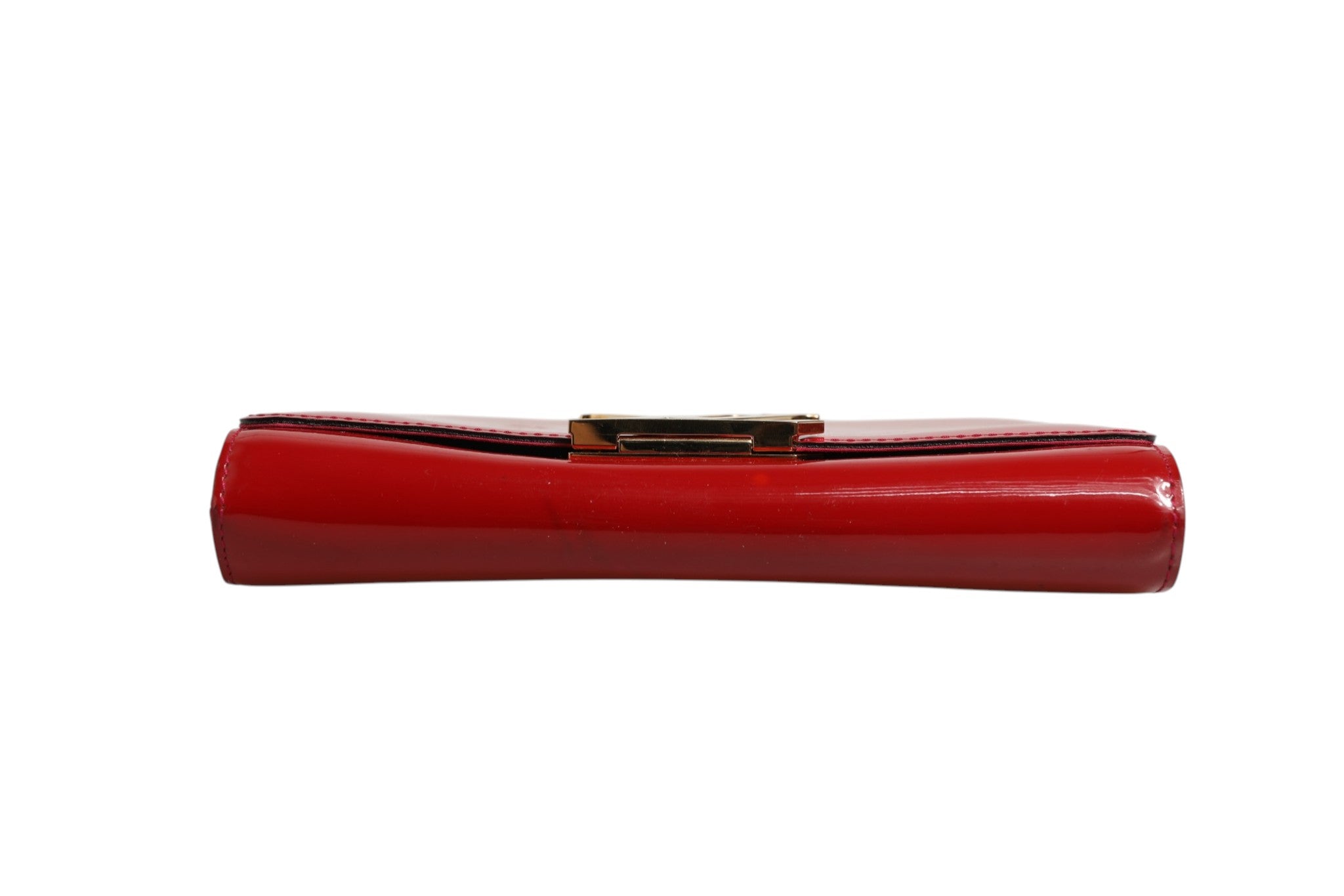 Indulge in the exquisite elegance of the Louis Vuitton Louise PM Red Patent Leather Wallet On Chain, where luxury craftsmanship meets timeless allure for the discerning connoisseur.
