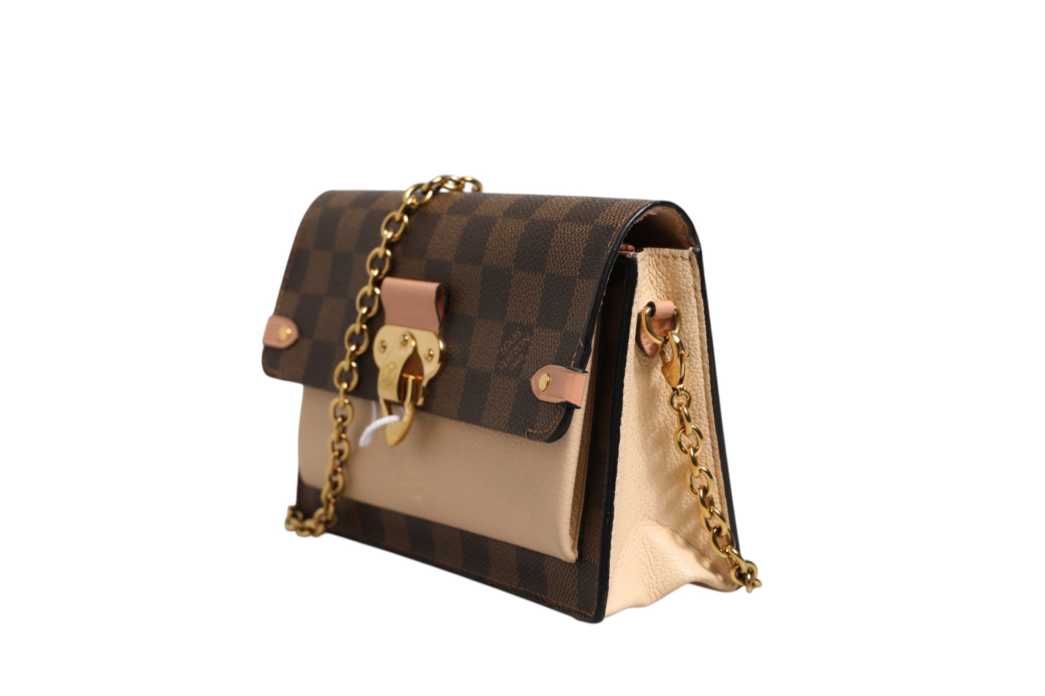Elevate your style with the Louis Vuitton Damier Ebene Vavin Chain Wallet, a masterpiece of artisanal luxury that embodies timeless elegance and sophisticated allure.