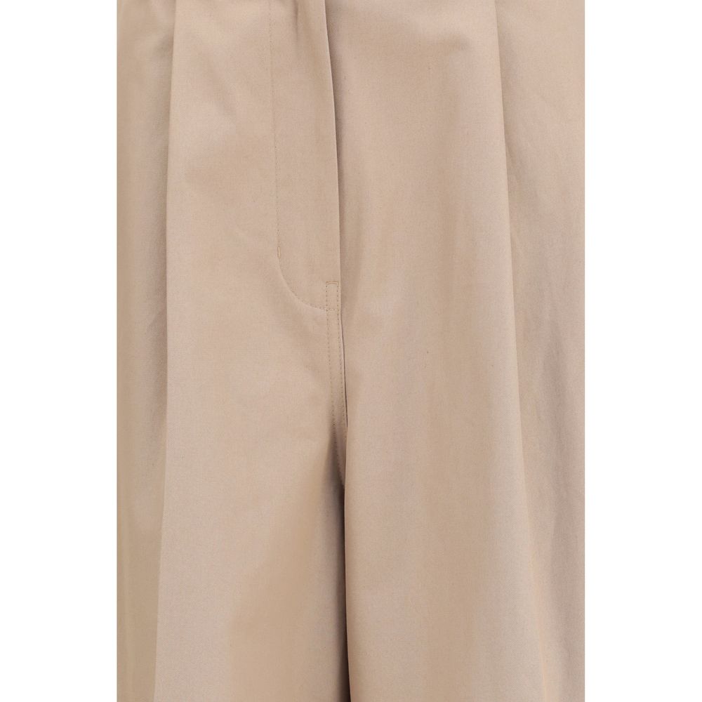 Balenciaga Beige Cotton Flared Pants - Exquisite Tailored Elegance