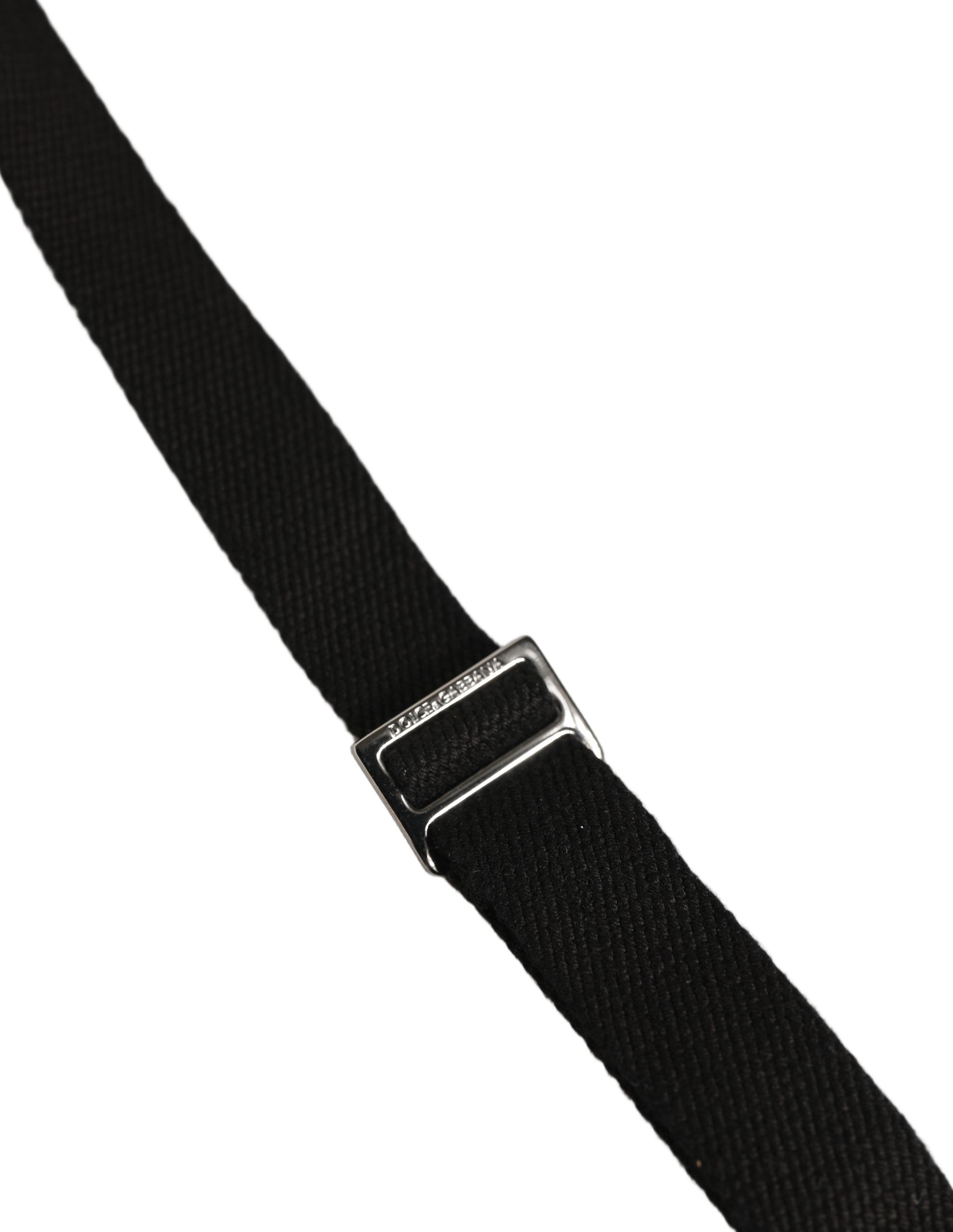 Dolce & Gabbana Black Cotton Leather Y-back Suspender Couture