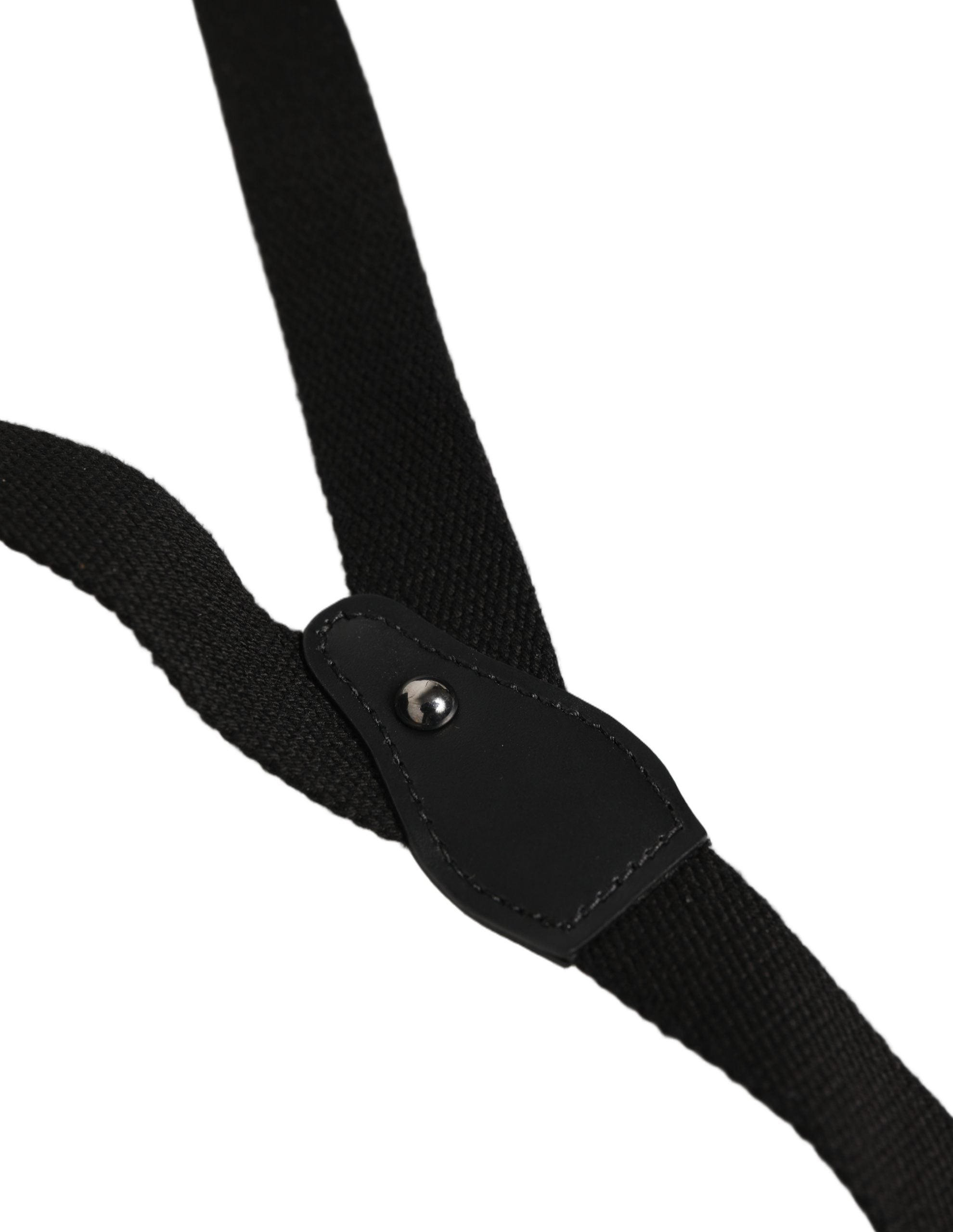 Dolce & Gabbana Y-back Leather Suspenders for Timeless Elegance