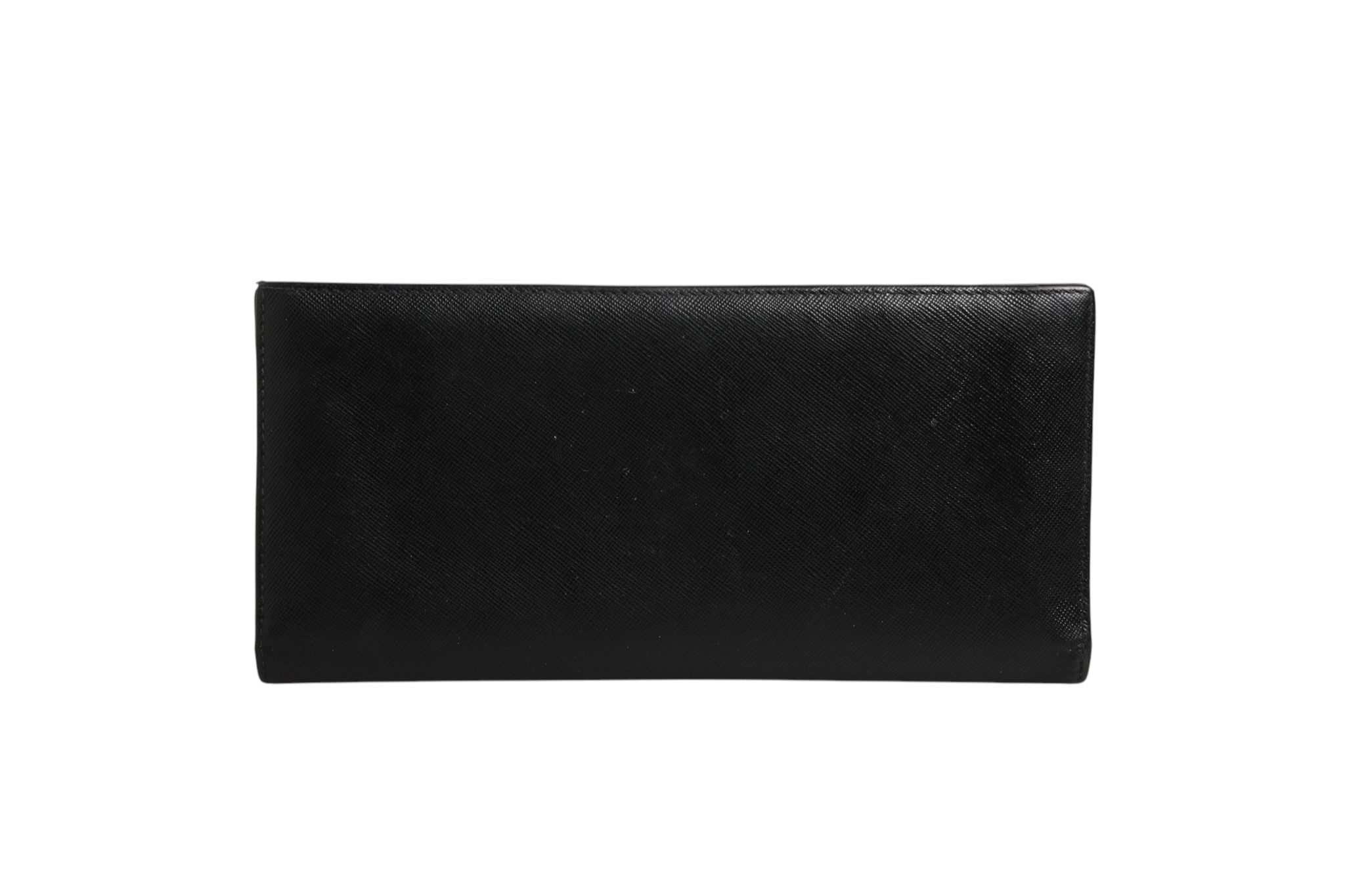 Discover the Prada Saffiano Leather Slim Card Holder Wallet, a masterpiece of craftsmanship in luxurious black leather, perfect for the discerning individual who values elegance and sophistication.