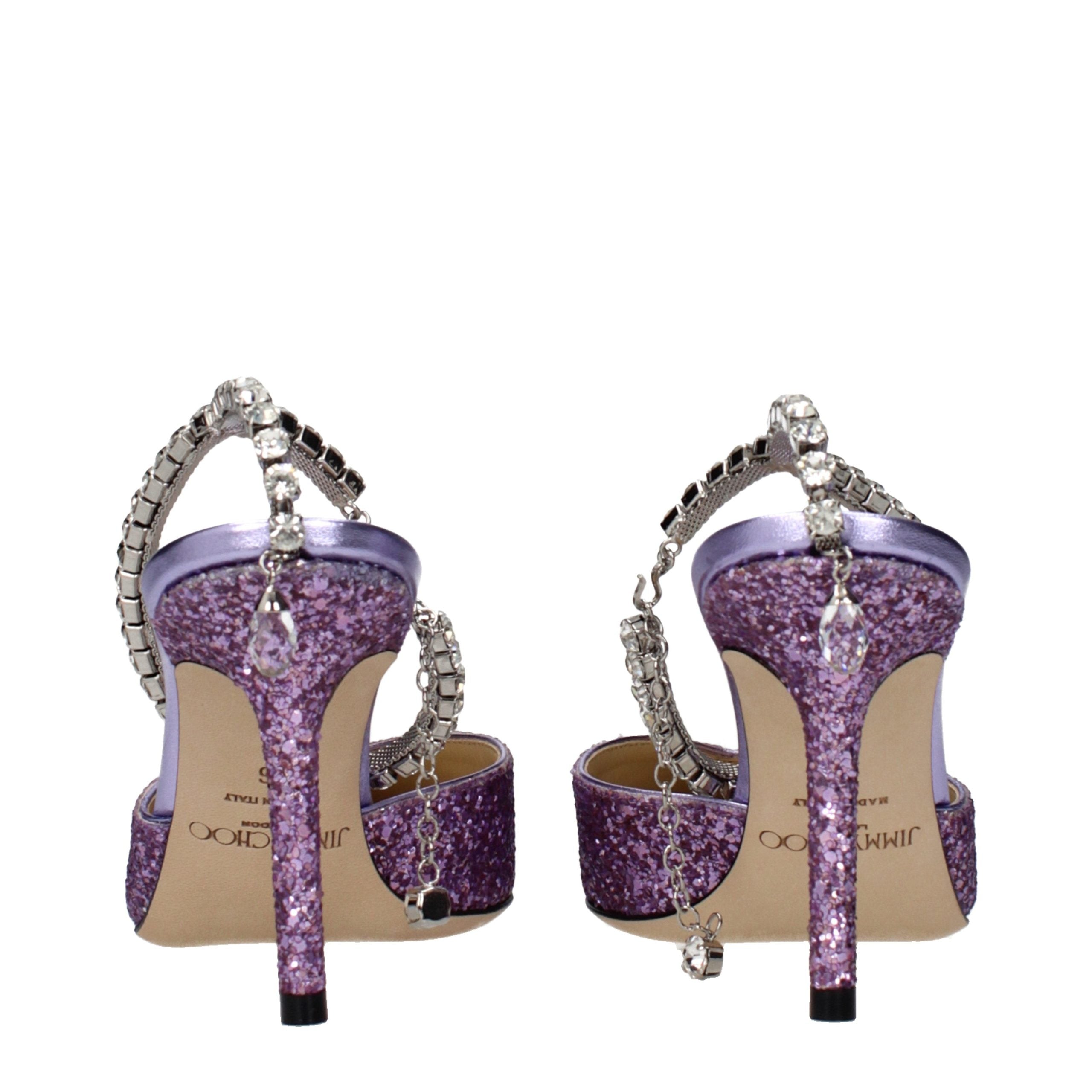 Step into the realm of luxury with Jimmy Choo Purple Plastic Stiletto Heel Sandals, where exquisite craftsmanship and a striking glitter finish redefine elegance for the discerning individual.