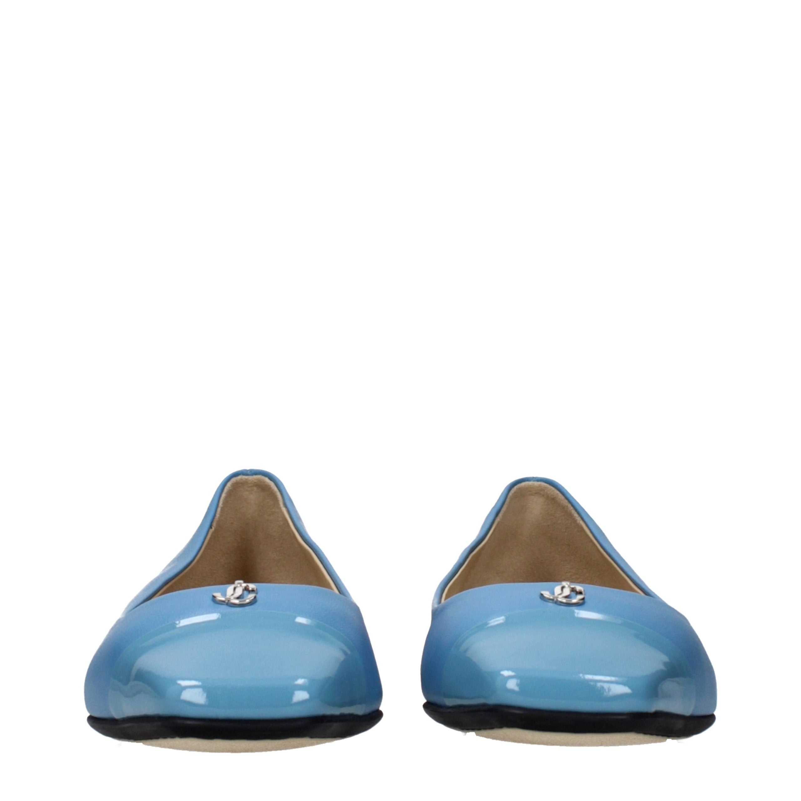 Experience the allure of Jimmy Choo Light Blue Leather Ballet Flats, where exquisite craftsmanship meets timeless elegance, perfect for the discerning connoisseur.