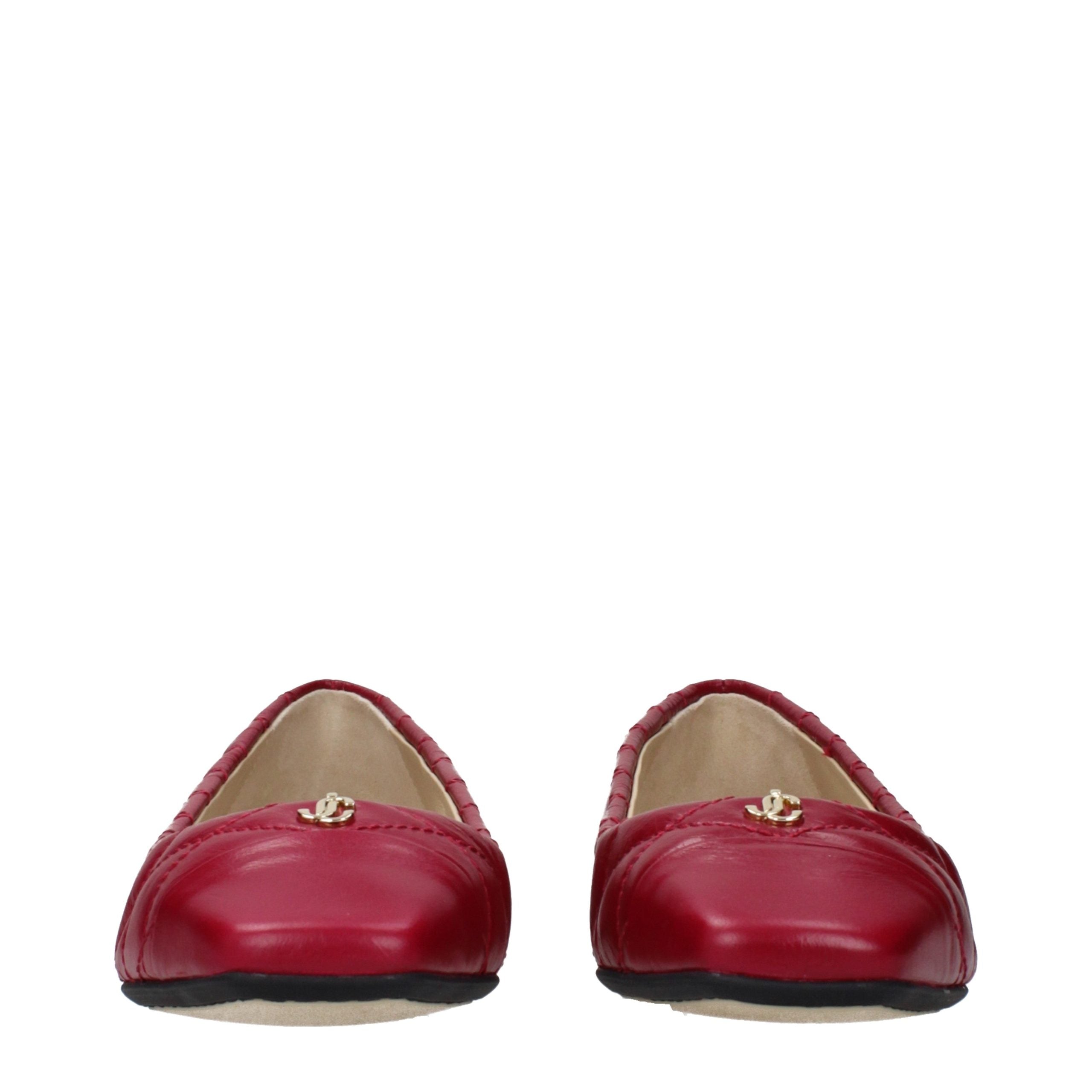 Step into timeless elegance with Jimmy Choo Pink Leather Ballet Flats, where artisanal craftsmanship meets luxurious sophistication for every occasion.
