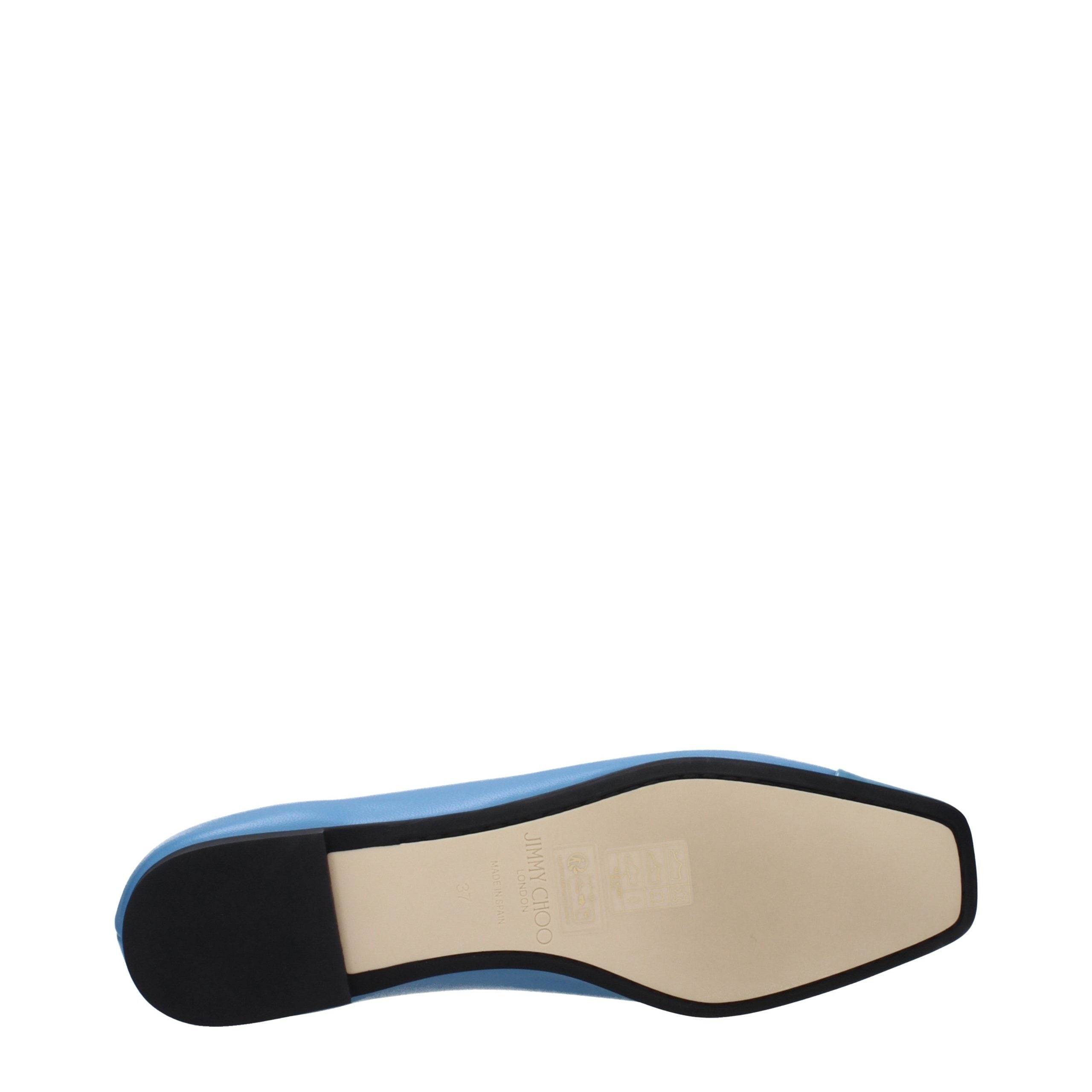 Indulge in the elegance of Jimmy Choo Light Blue Leather Ballet Flats, where luxurious craftsmanship meets timeless sophistication, perfect for any refined occasion.