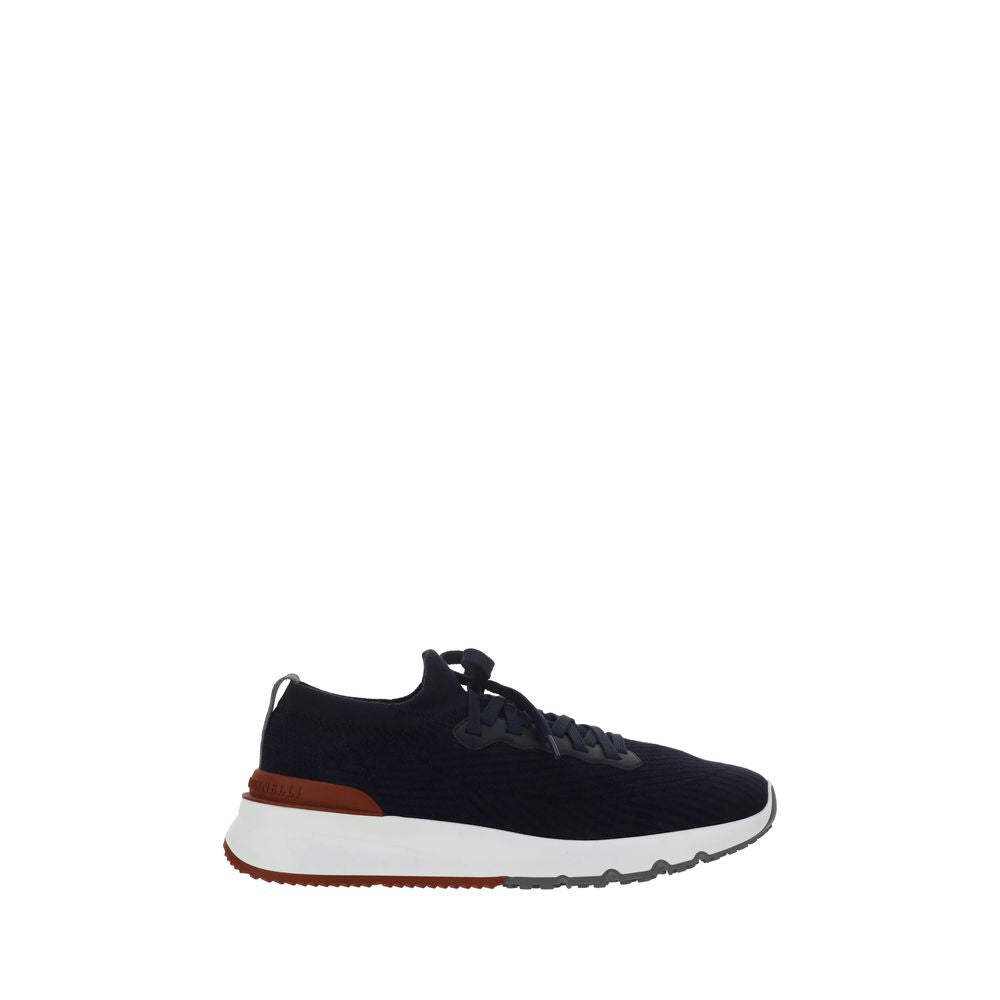 Brunello Cucinelli Blue Cotton Low Top Sneakers - Luxury Elegance