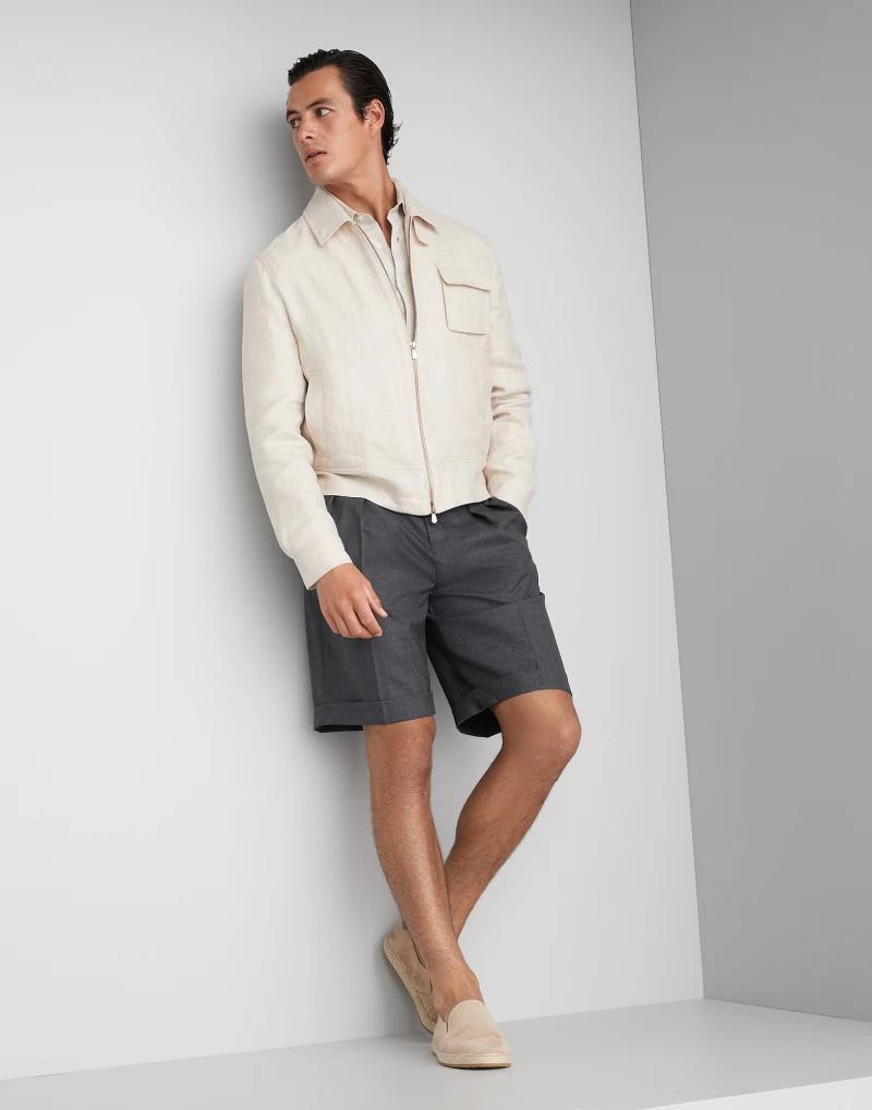 Brunello Cucinelli White Linen Dress Shirt