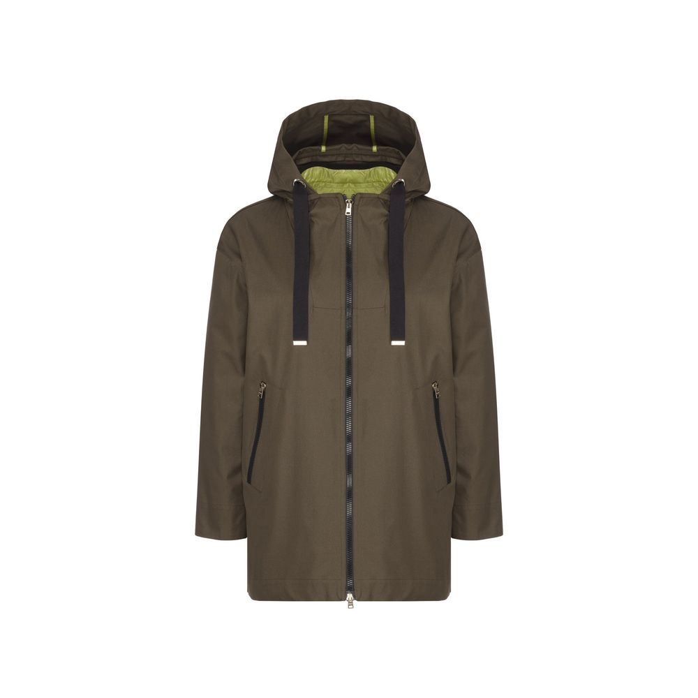 Indulge in the Herno Bicolor Cotton Coat, a masterpiece of Italian craftsmanship, blending luxury with practicality for the discerning individual.