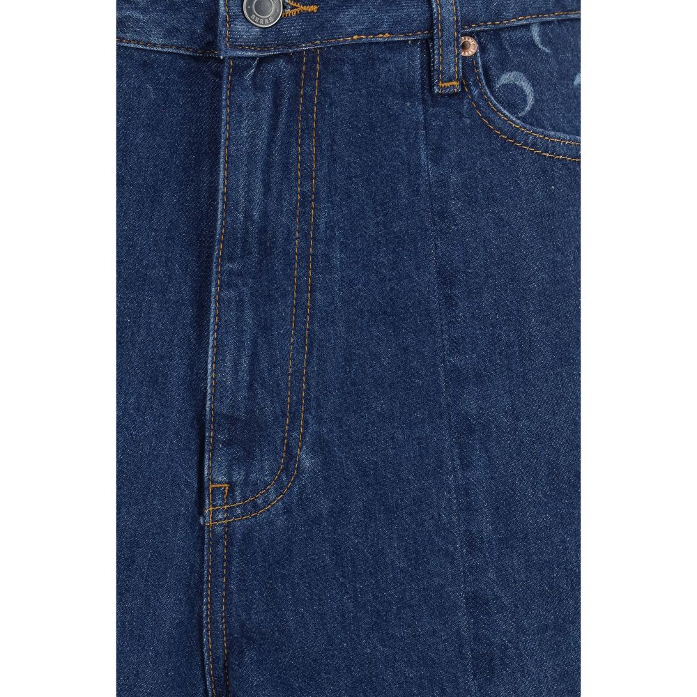 Marine Serre Blue Cotton Bermuda Shorts - Luxurious Sophistication