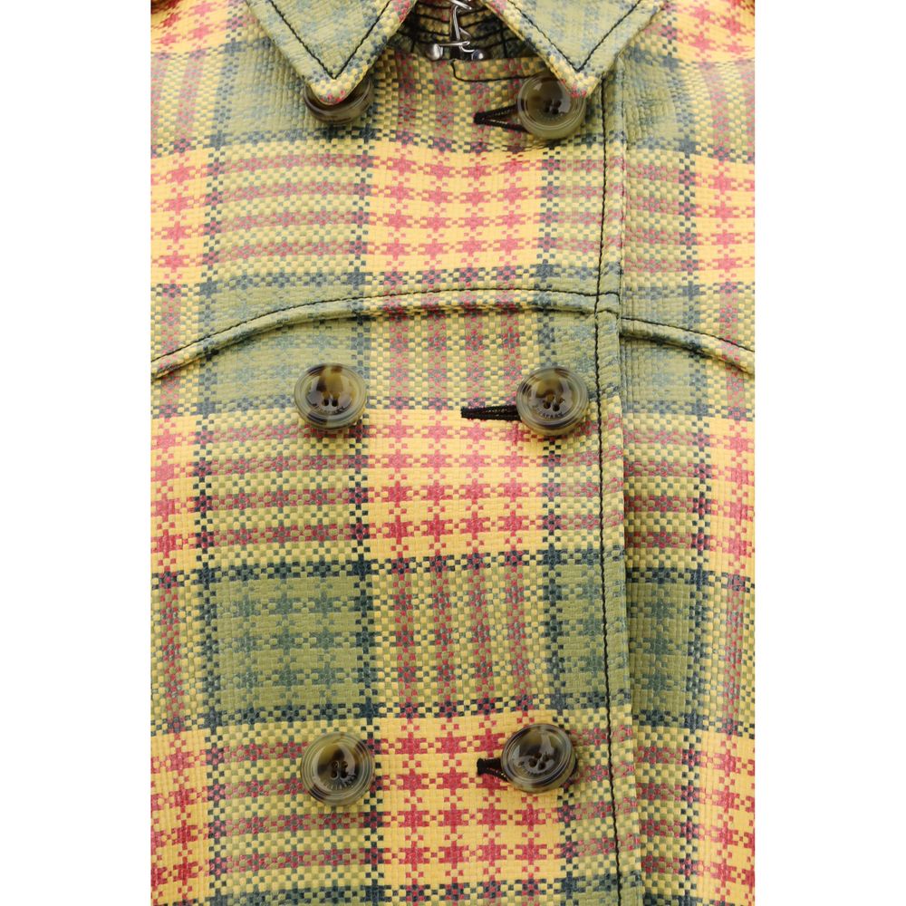 Burberry Multicolor Check Trench Coat - Designer Couture Elegance