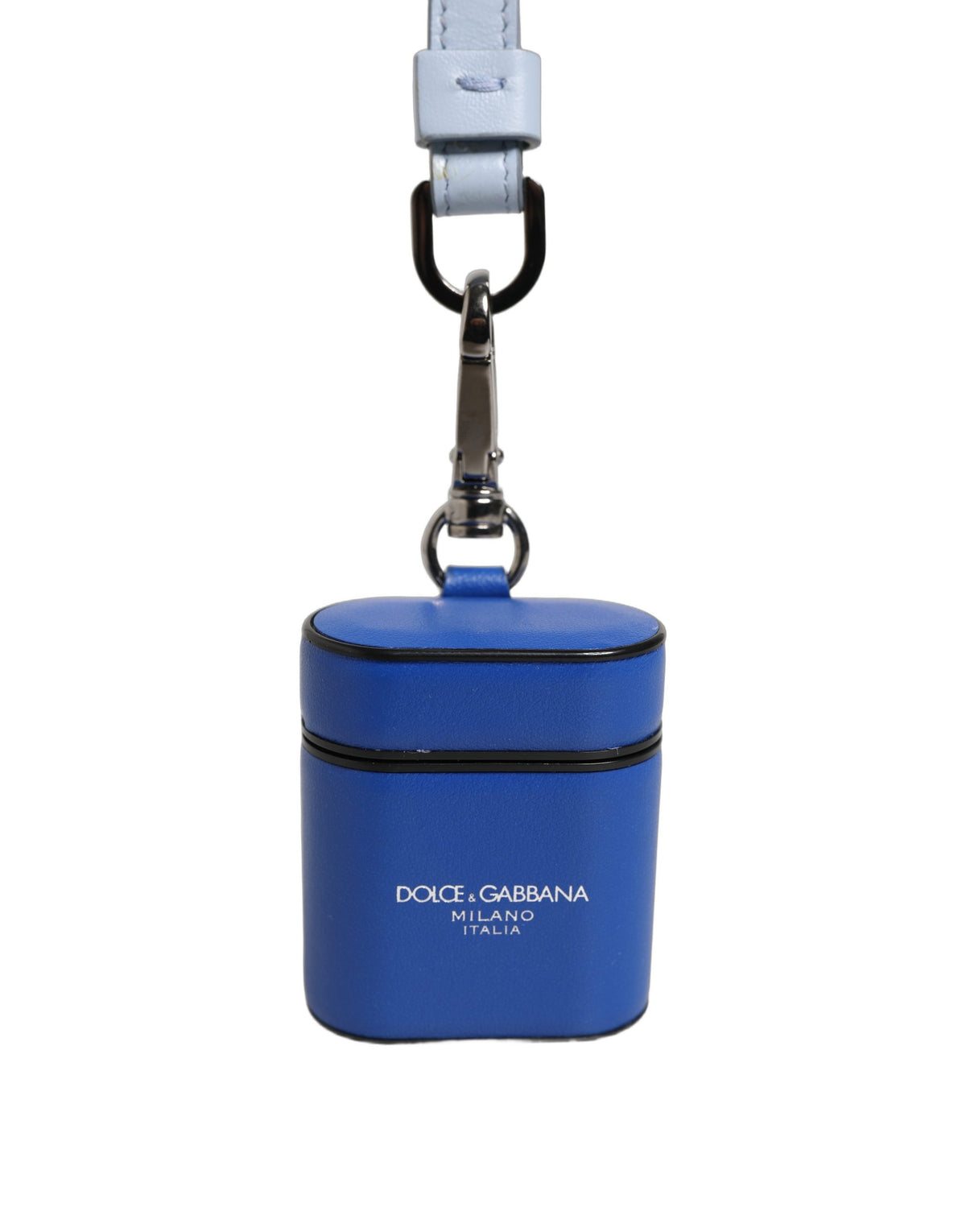 Dolce & Gabbana AirPods Case Blue Calf Leather Luxury Accessory