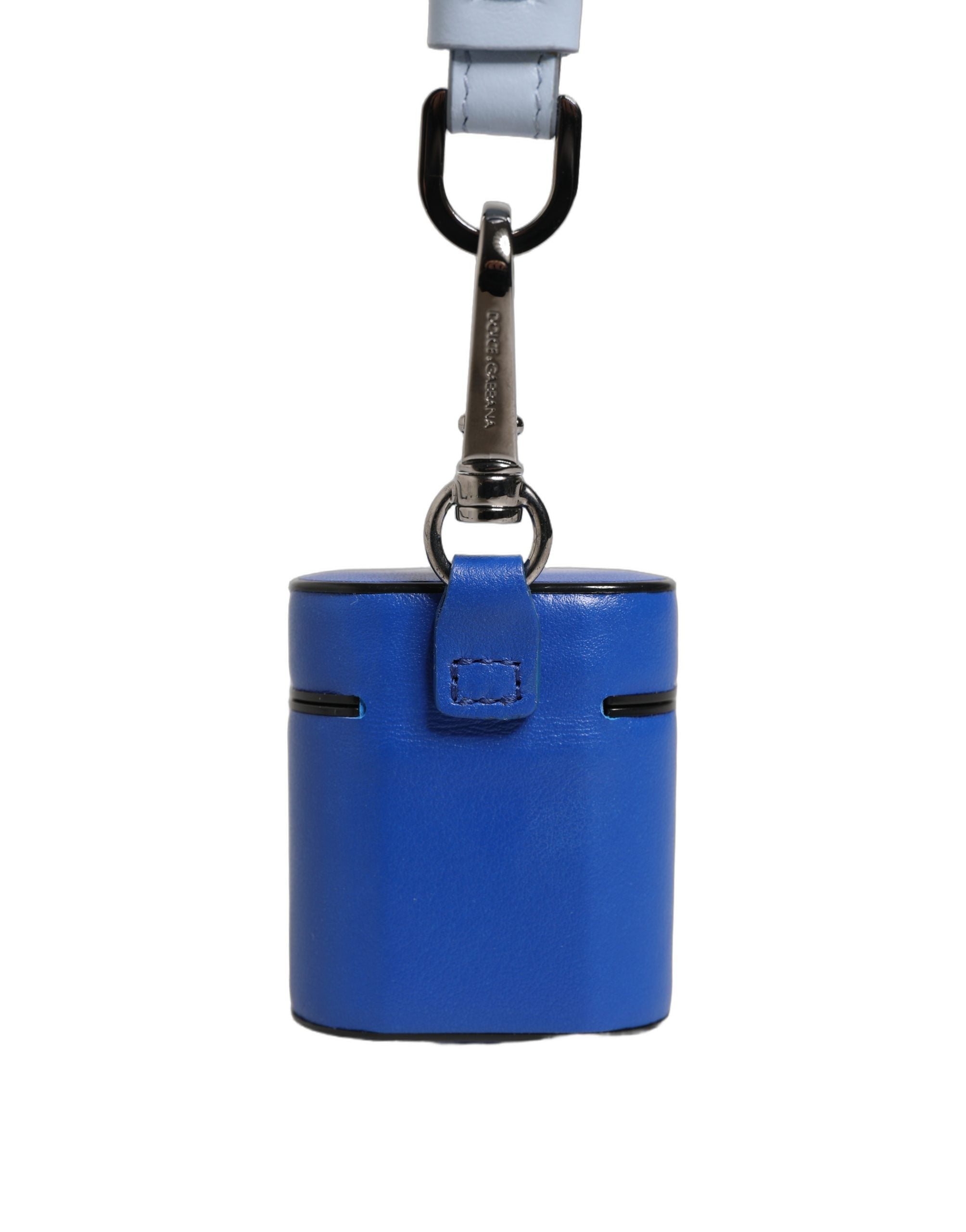 Dolce & Gabbana AirPods Case in Blue Calf Leather Luxury