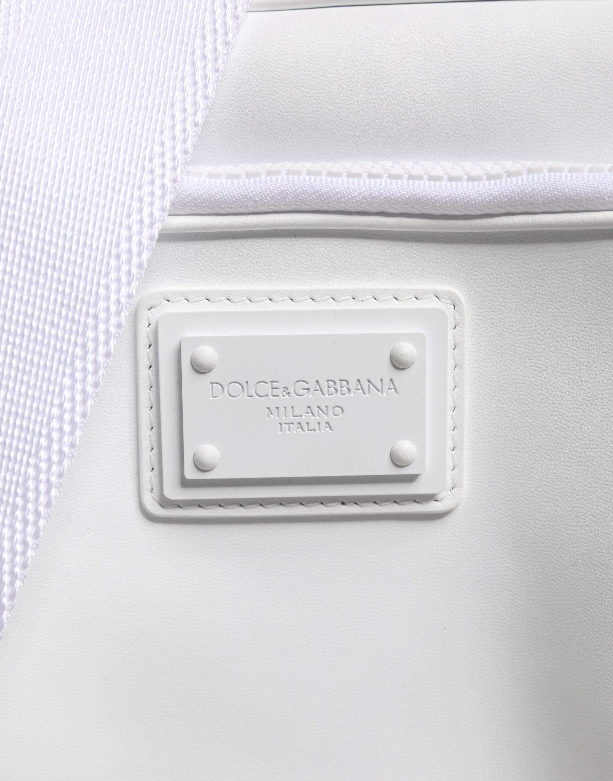 Dolce & Gabbana White Logo Plaque Crossbody Bag - Artisanal Luxury