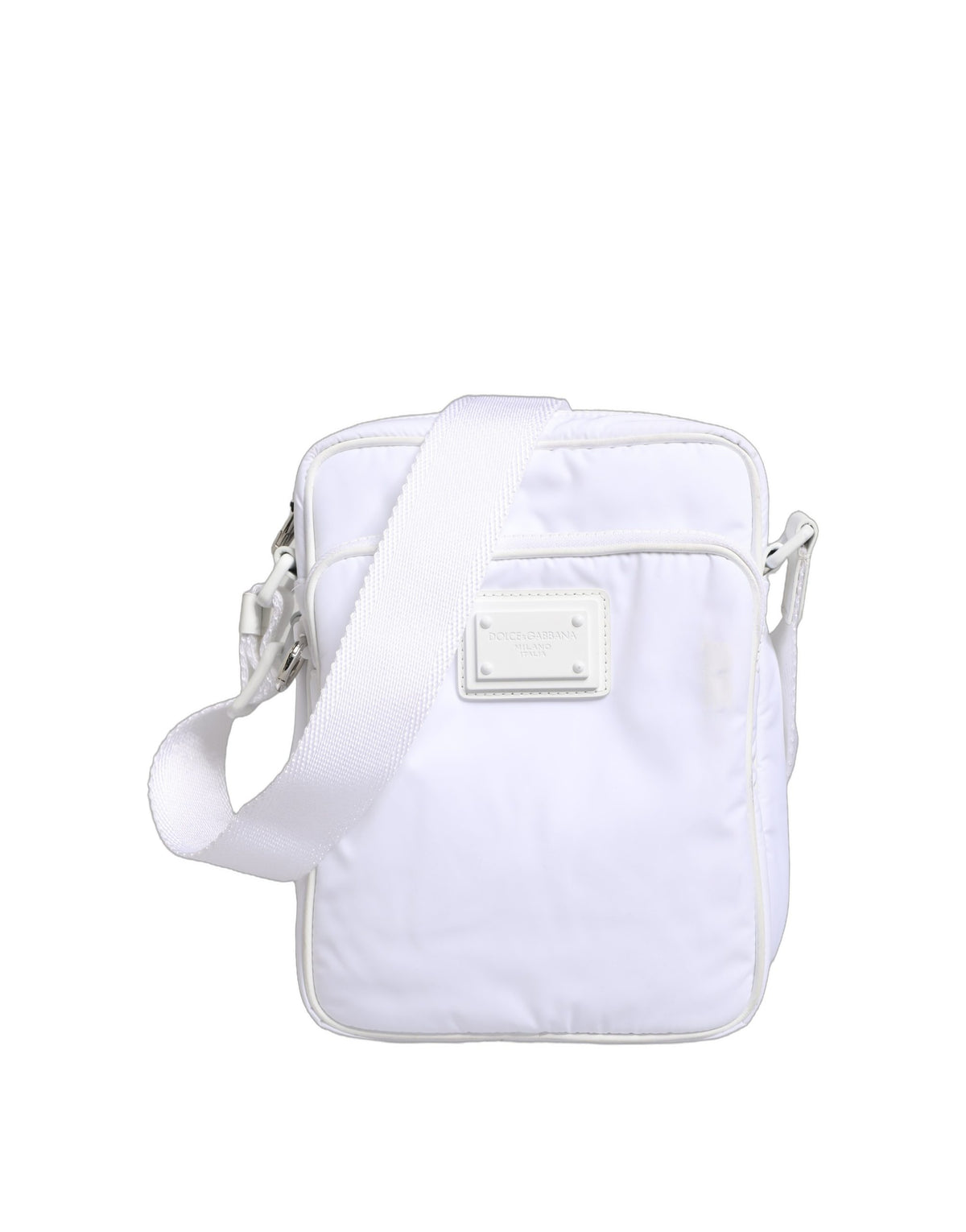 Dolce & Gabbana White Logo Plaque Crossbody Bag - Artisanal Luxury