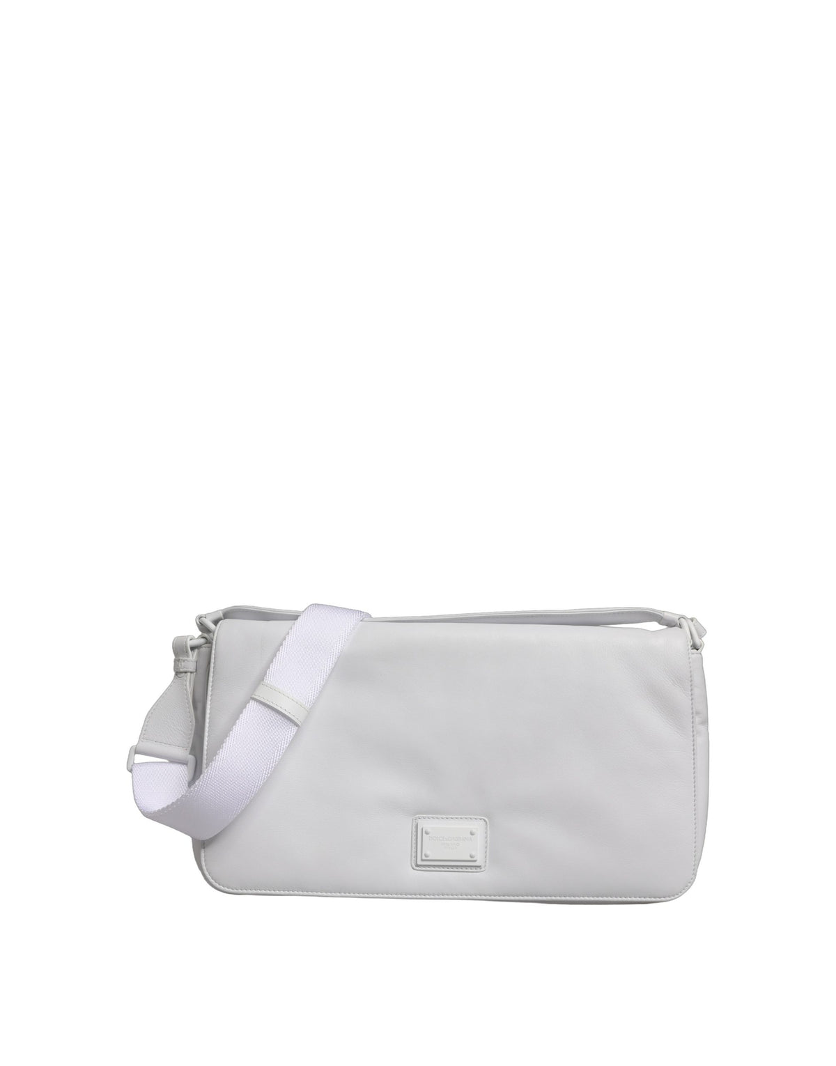 Dolce & Gabbana White Logo Plaque Crossbody Bag, Timeless Luxury