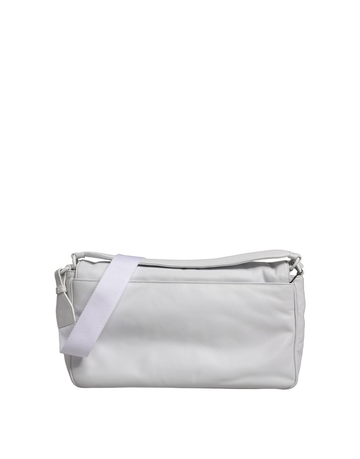Dolce & Gabbana White Logo Plaque Crossbody Bag, Luxury Elegance