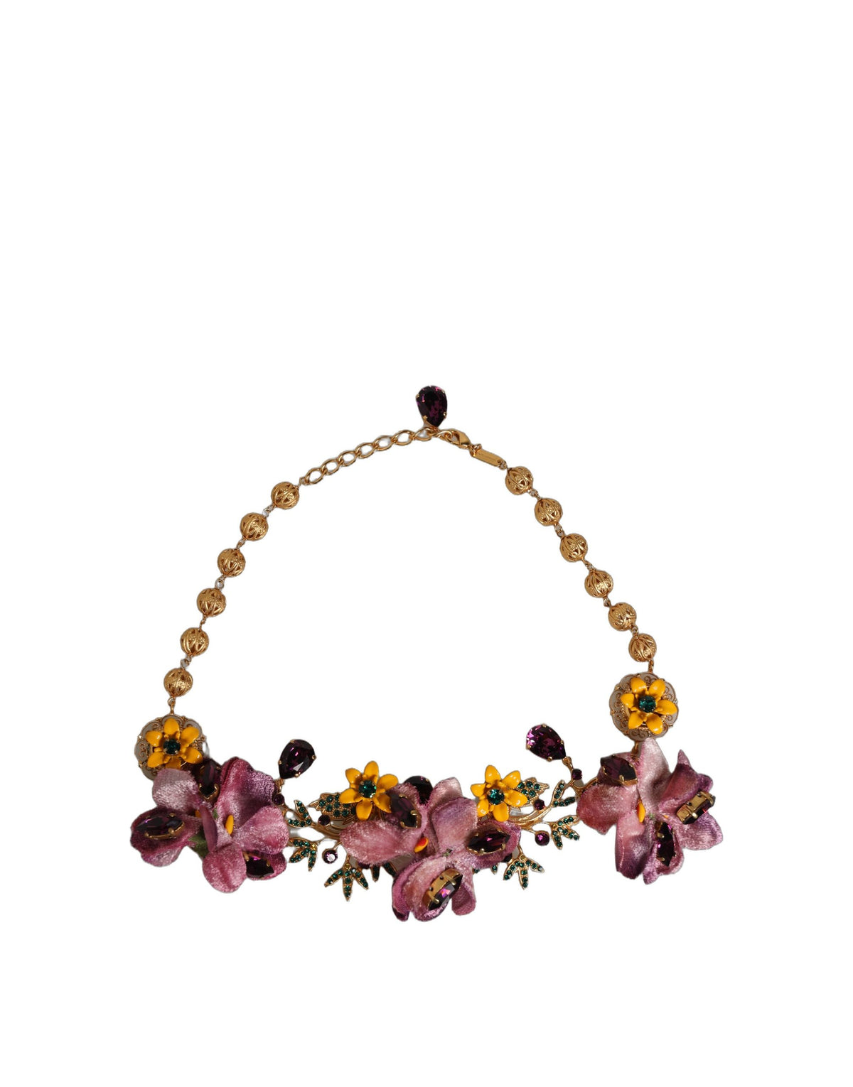 Dolce & Gabbana Gold Crystal Charm Necklace - Timeless Elegance