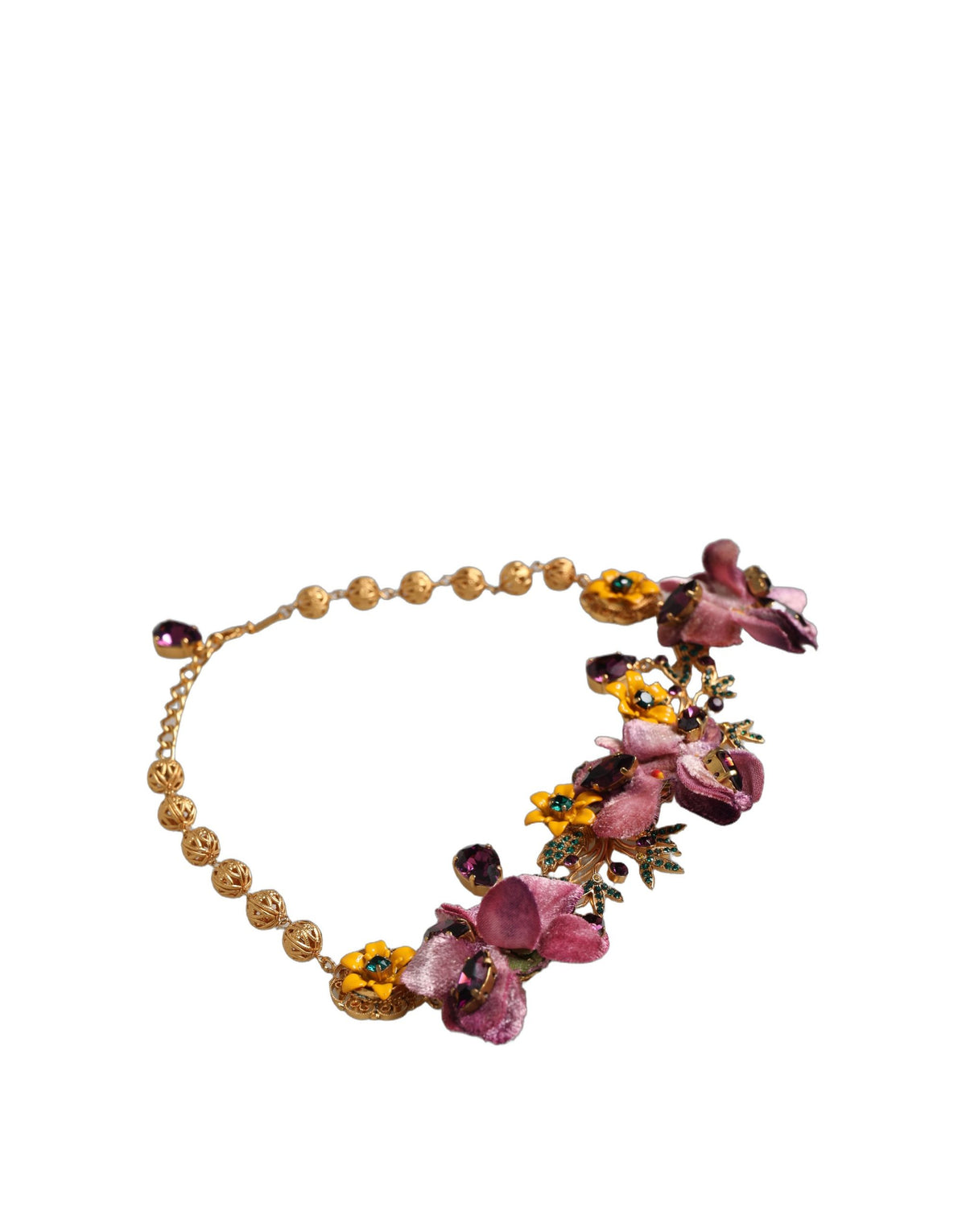 Dolce & Gabbana Gold Crystal Charm Necklace - Timeless Elegance