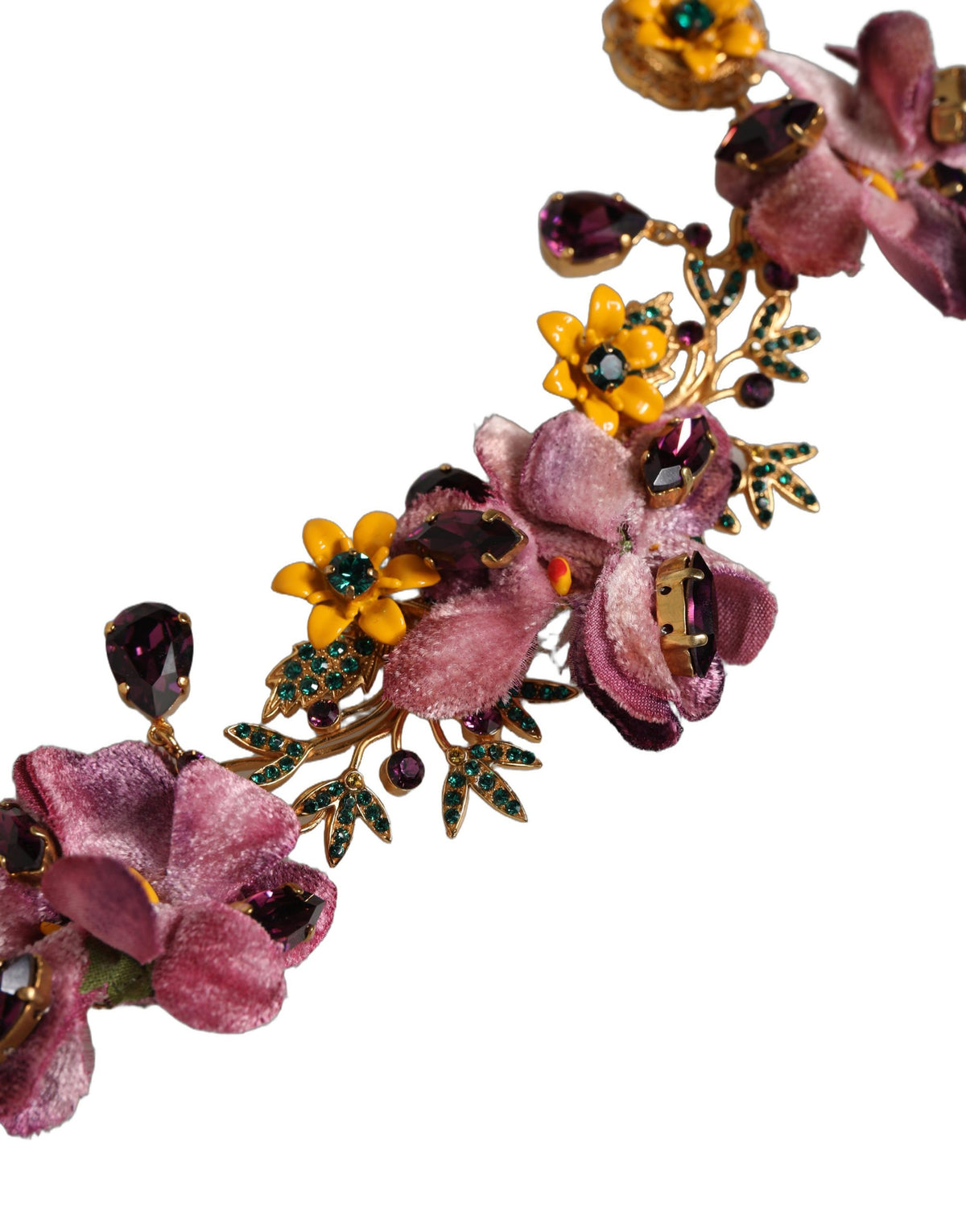 Dolce & Gabbana Gold Fiori Crystal Necklace - Timeless Elegance
