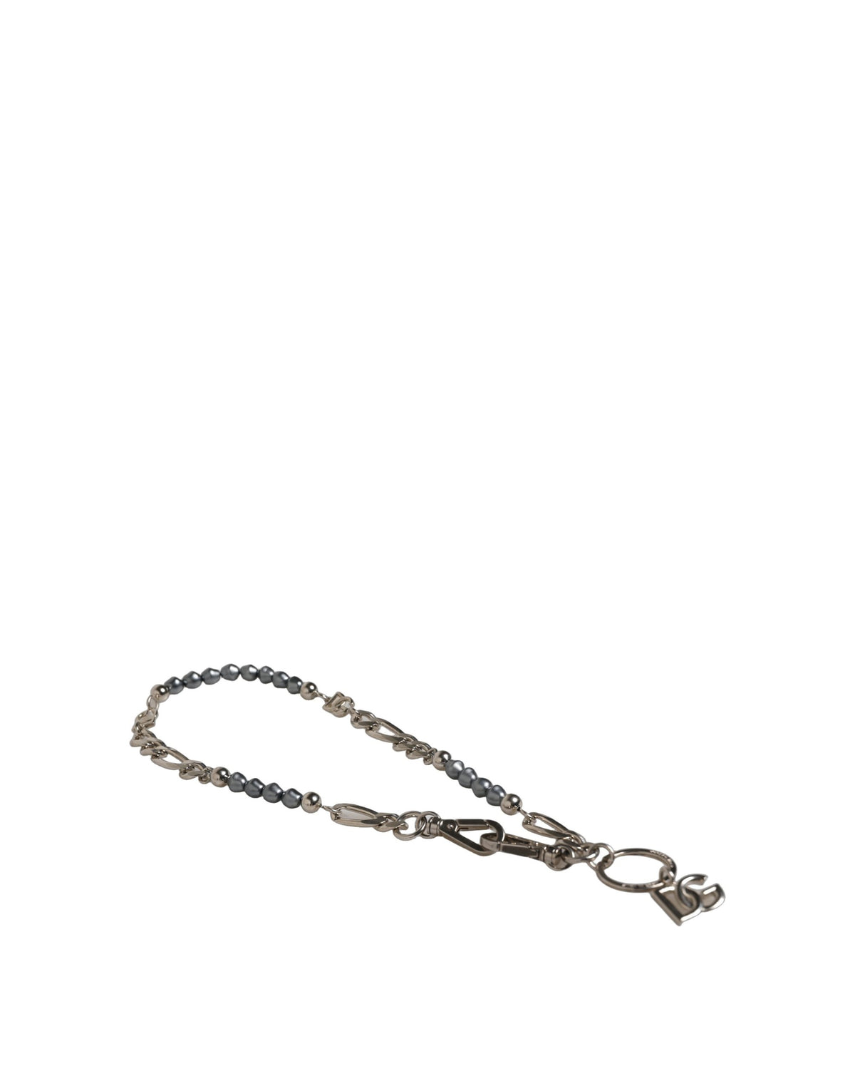 Dolce & Gabbana Silver Tone Chain DG Logo Pendant Necklace