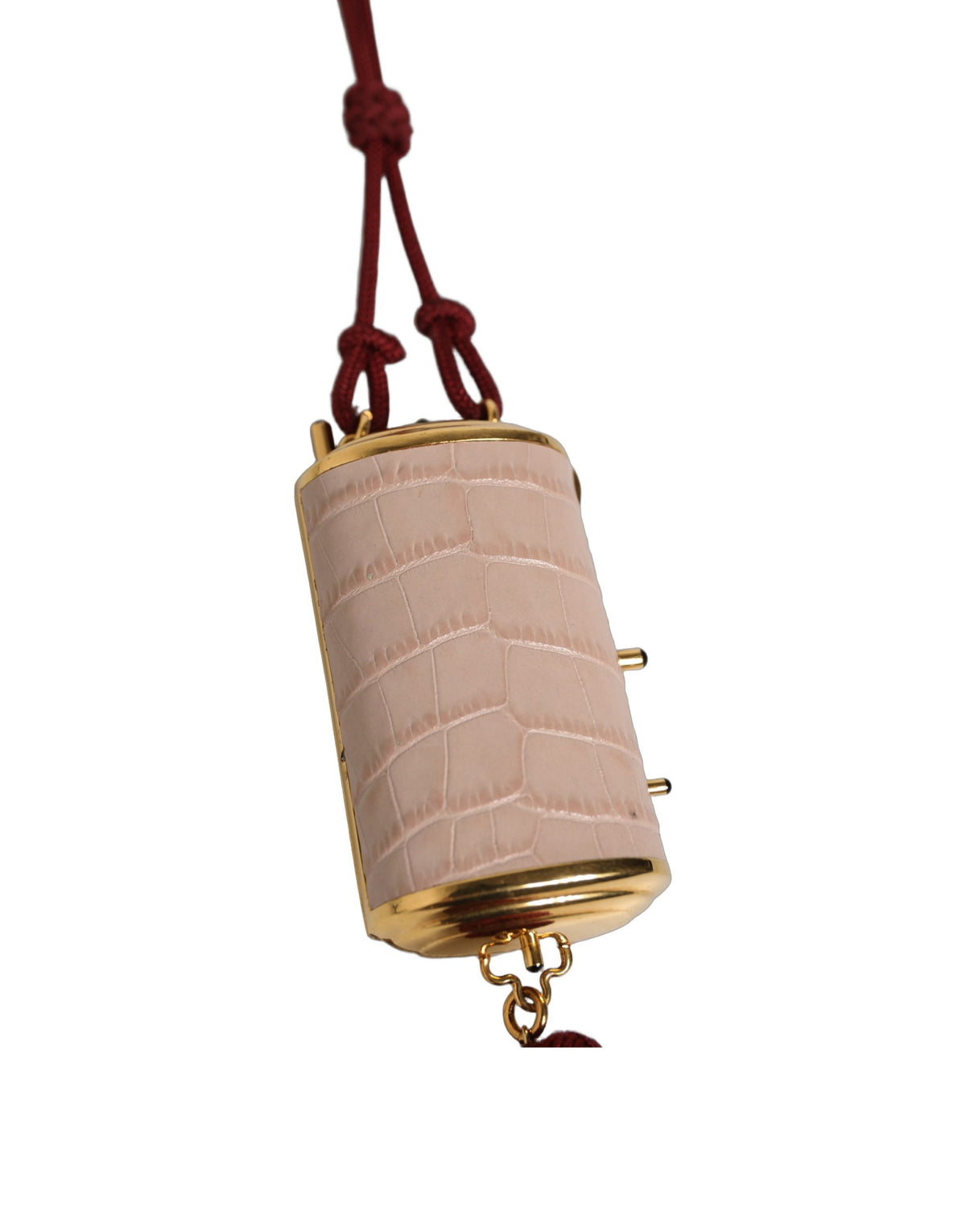 Dolce & Gabbana Pink Exotic Leather Mini Mirror Tassel Bag