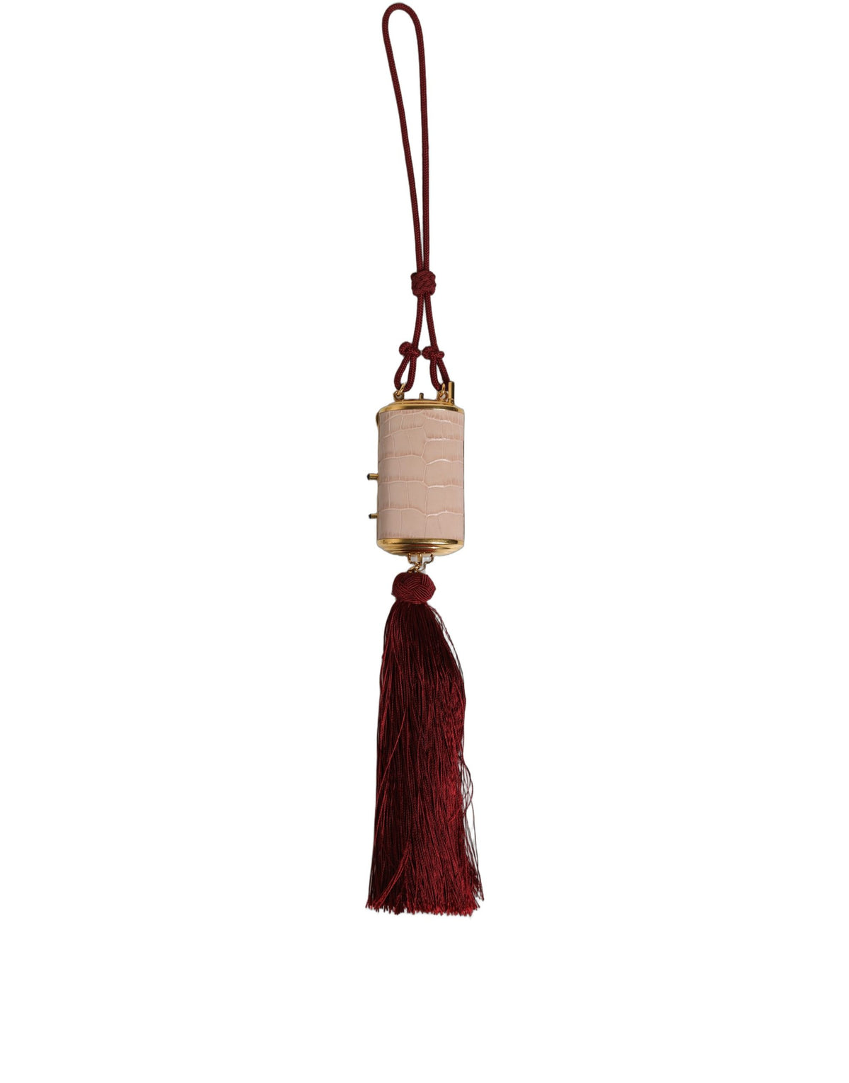 Dolce & Gabbana Pink Exotic Leather Mini Mirror Tassel Bag
