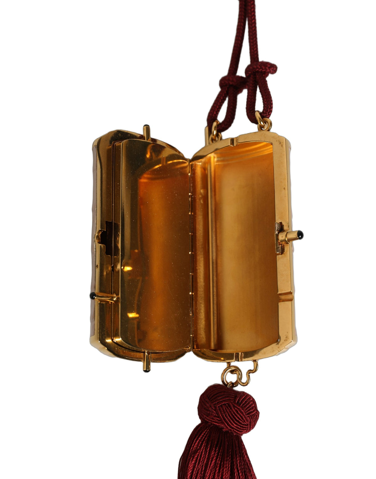 Dolce & Gabbana Pink Exotic Leather Mini Mirror Makeup Bag