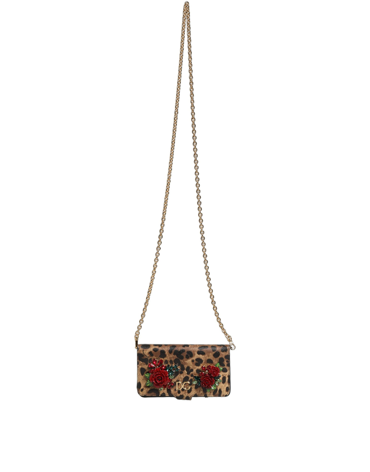 Dolce & Gabbana Brown Leopard Crystal Flip Cover for iPhone X-XS