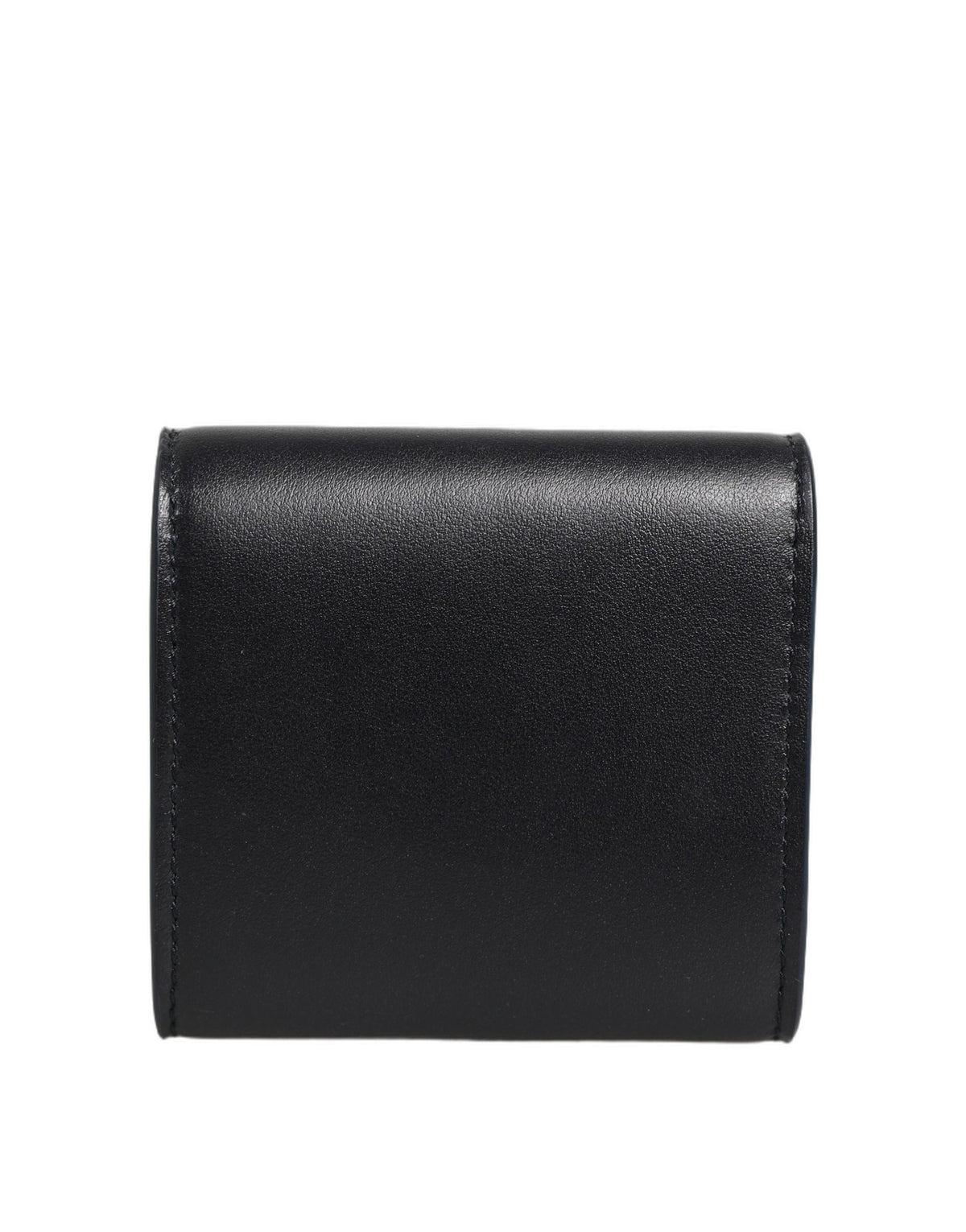 Dolce & Gabbana Black Calfskin Leather Bifold Coin Purse Wallet