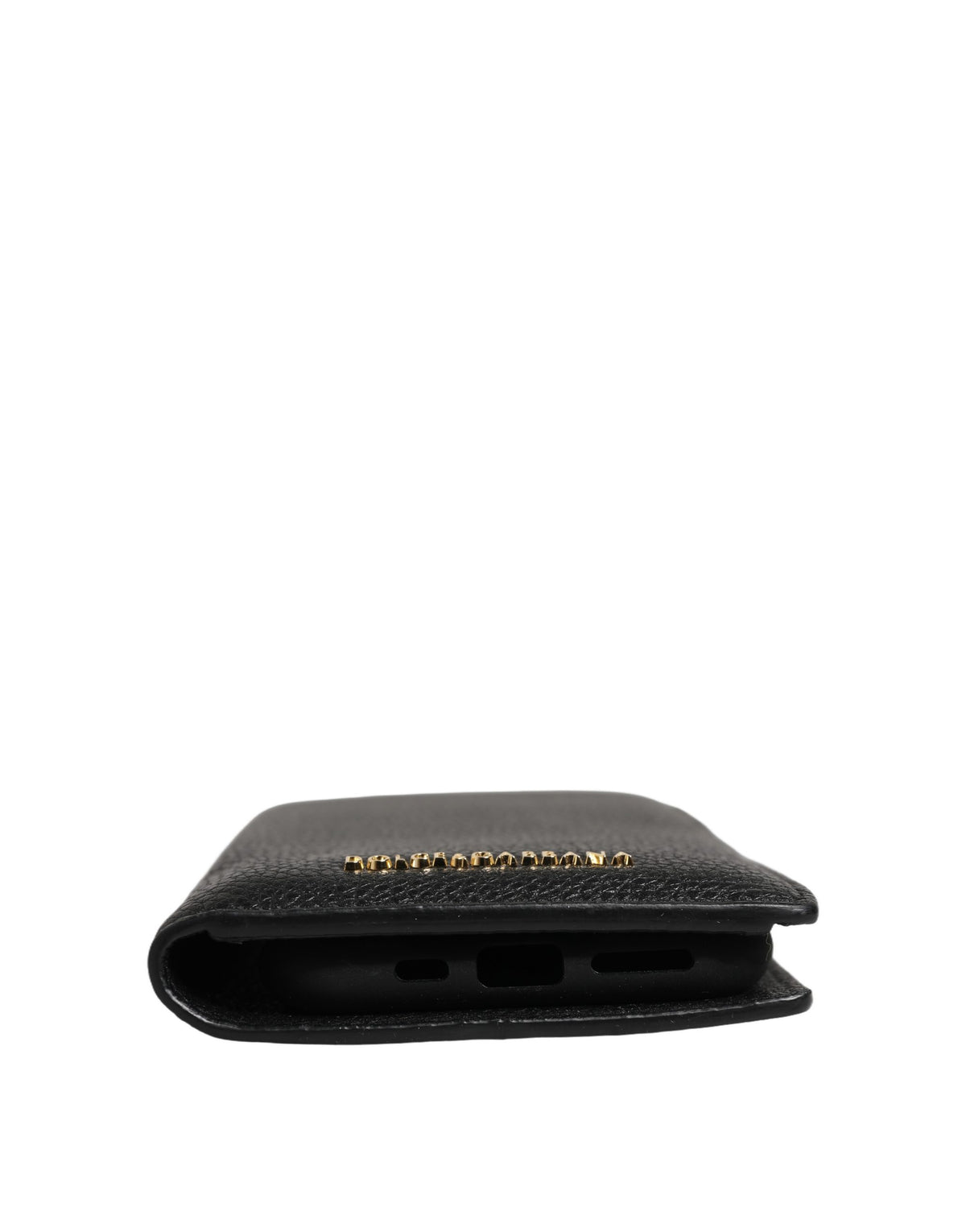 Dolce & Gabbana Black Calf Leather Phone Flip Cover - Luxurious