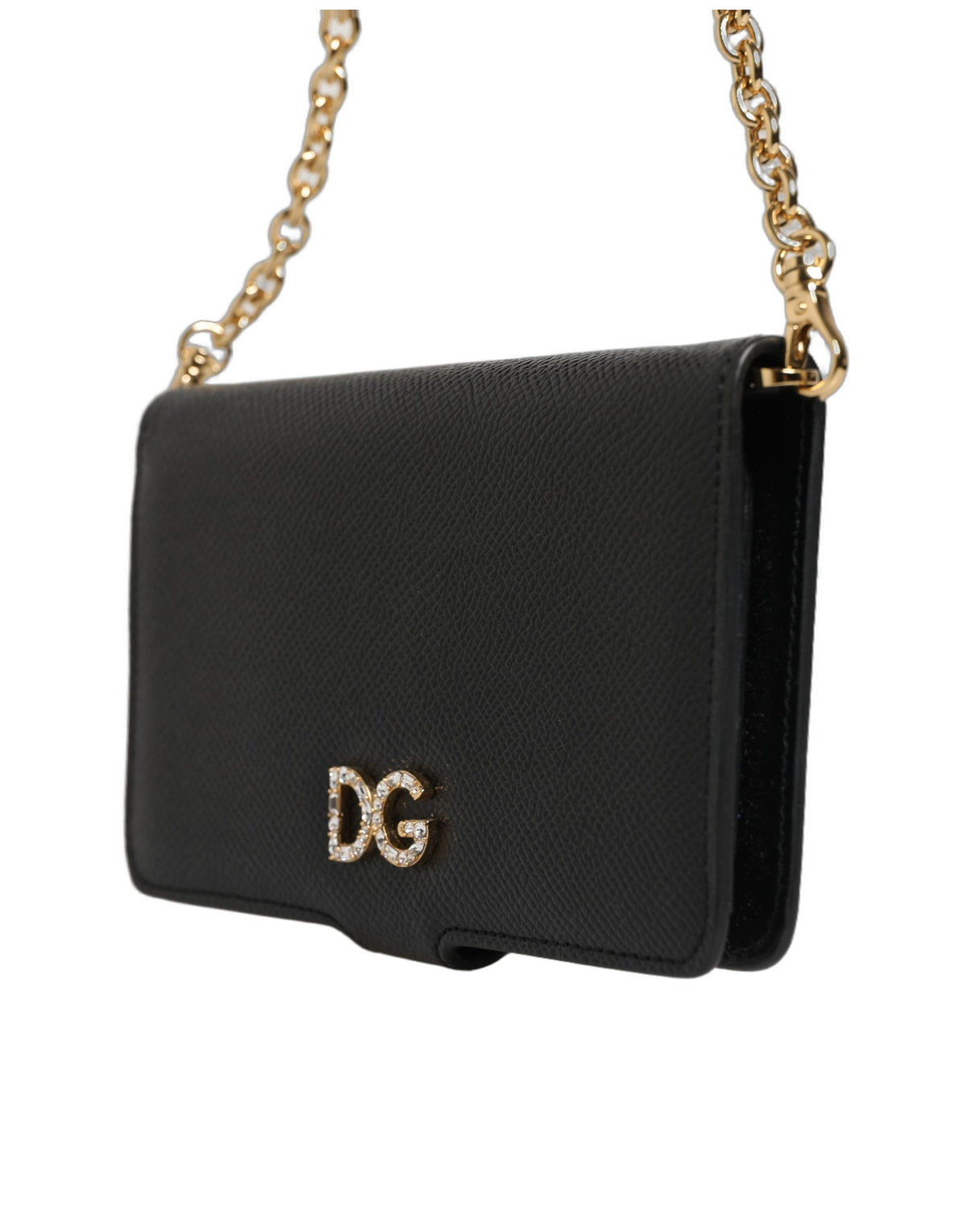 Dolce & Gabbana Black Calf Leather Phone Flip Cover - Artisan